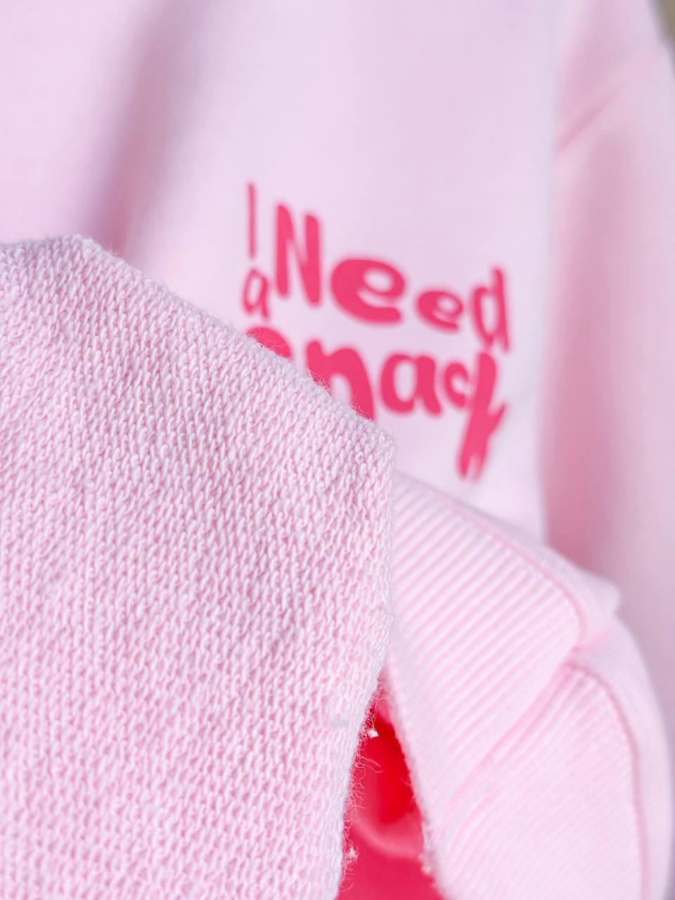 I NEED SNACK Sweatshirt ve Kot Dokuma Pantolon Takım