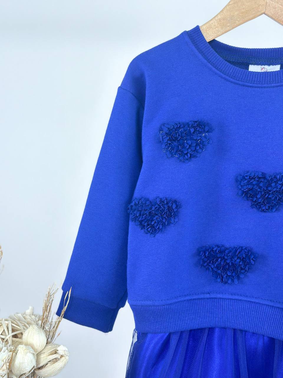 Love is Love Mavi Sweatshirt Elbise