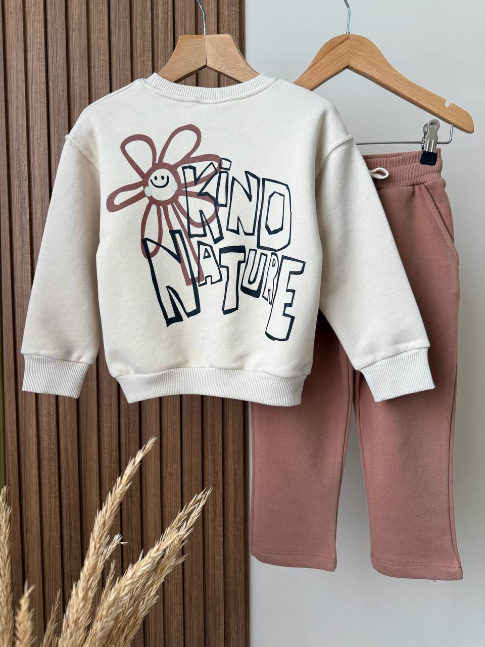 KINO NATURE Baskılı Sweatshirt ve Pantolon Takım