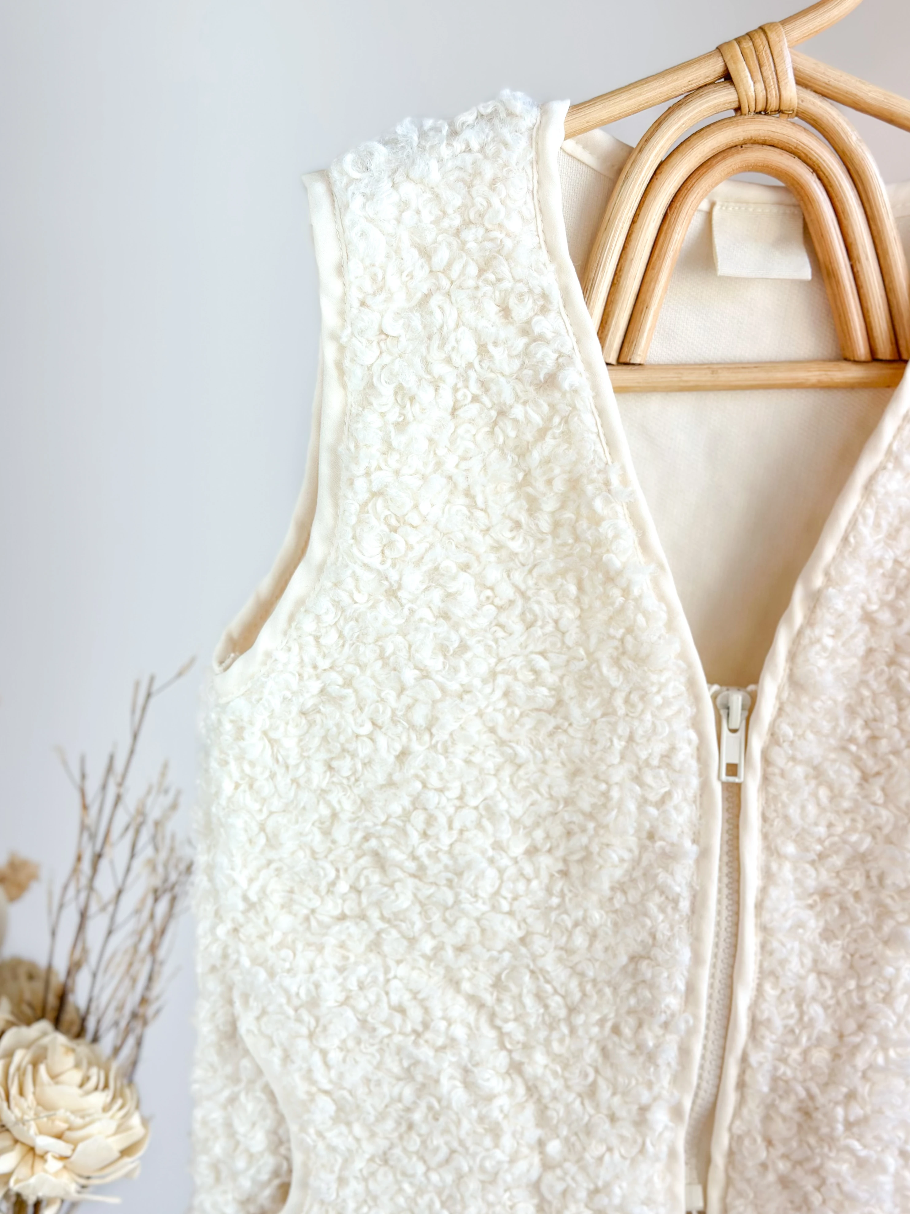 HOGGET Yumuşak Dokulu Yelek-Ekru