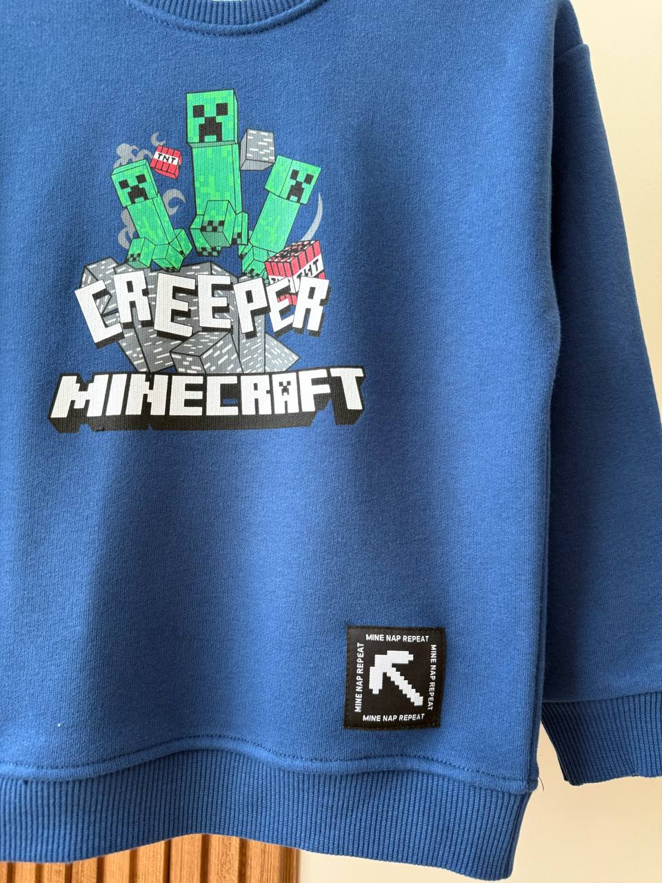 MINECRAFT Baskılı Sweatshirt (Büyük Yaş Grubu)
