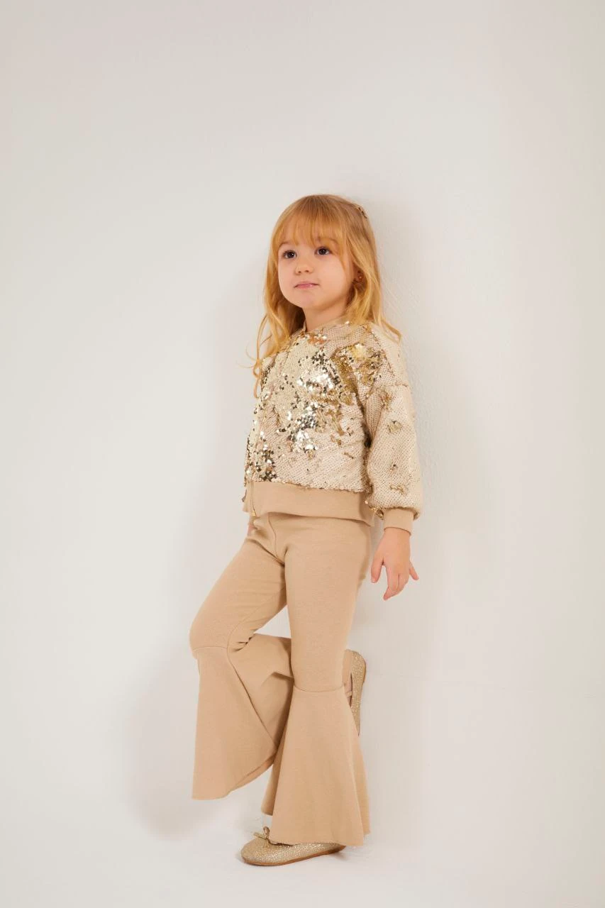 Pullu Ceket ve İspanyol Paça Tayt Takım