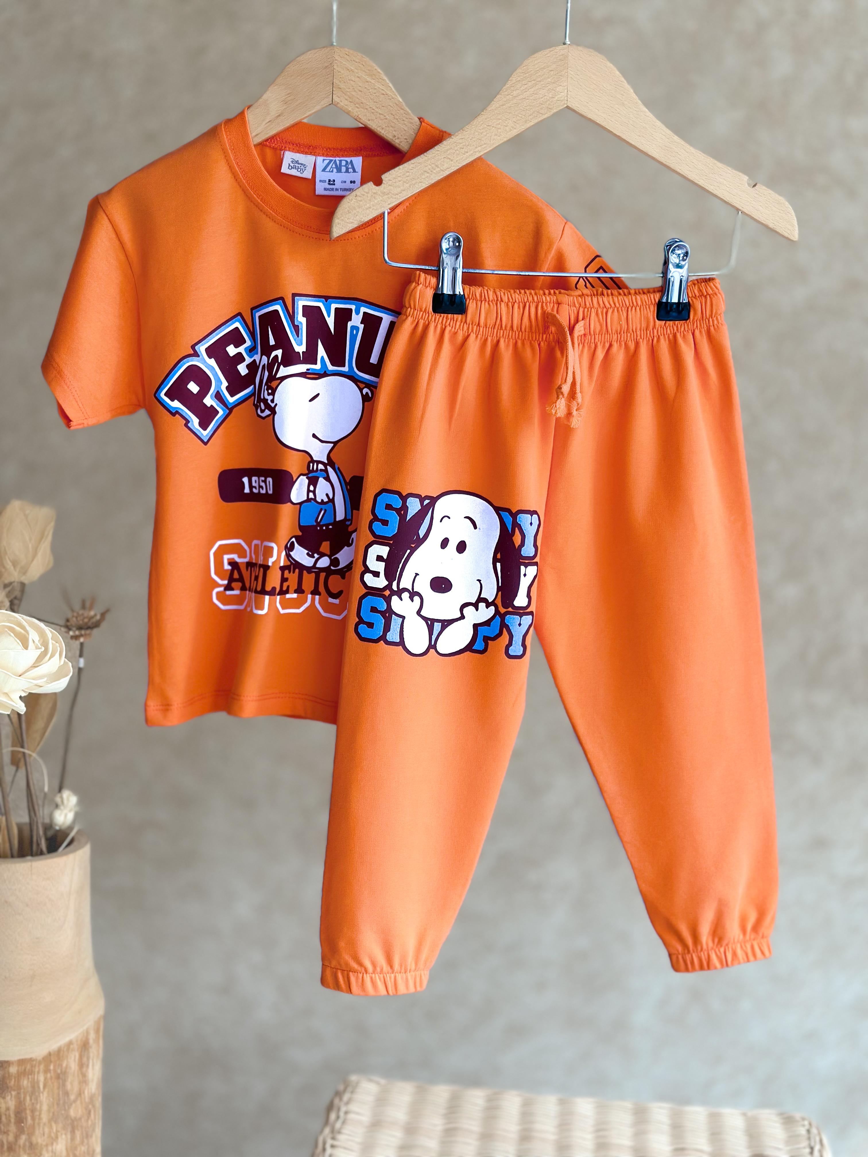 PEANUTS Turuncu T-Shirt Takım