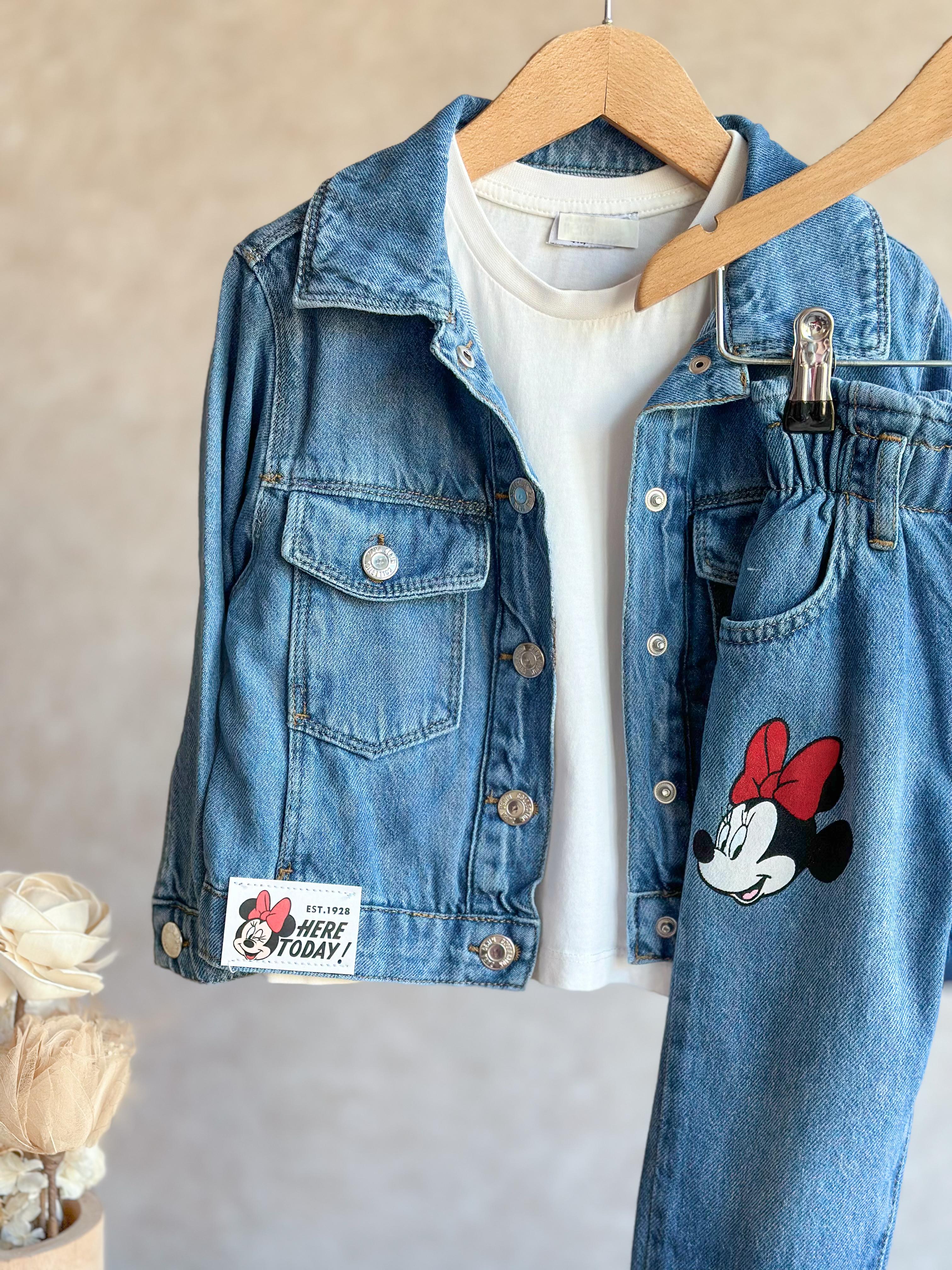 MINNIE Sırt Baskılı Denim Ceket