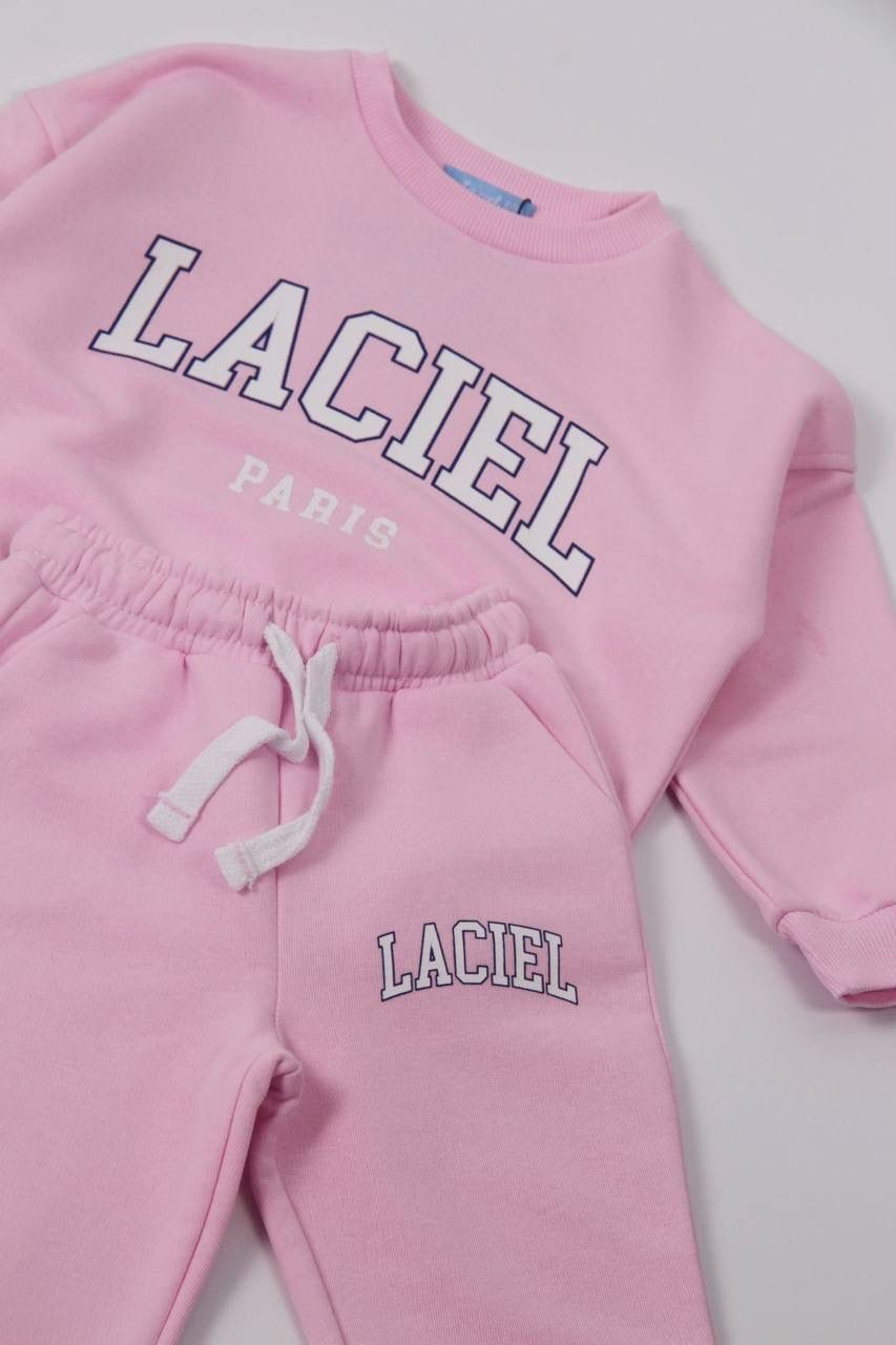 LACIEL Kız Çocuk Sweatshirt ve Eşofman Altı Takım-Pembe