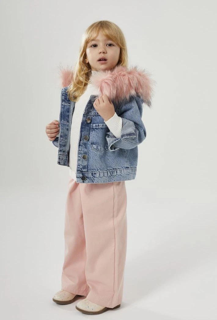 Kürk Detaylı Kot Ceket