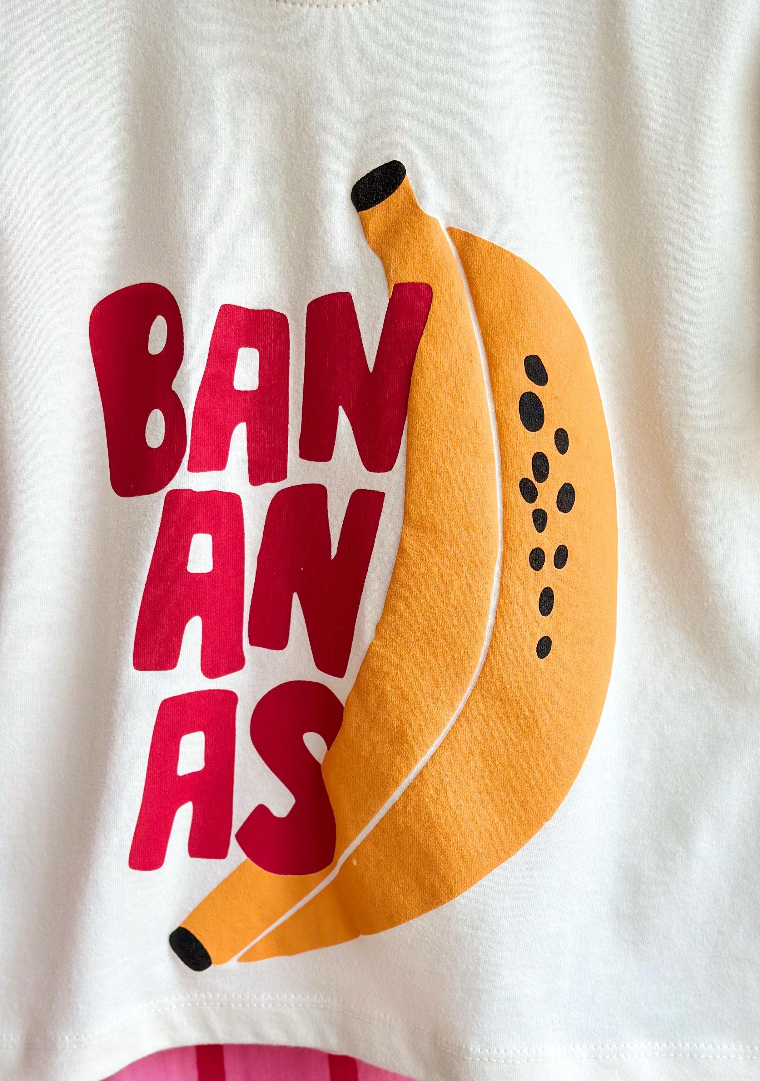 BANANA Kabartma Baskılı 3D T-Shirt ve Müslin Pantolon Takım