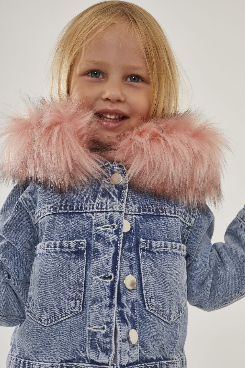 Kürk Detaylı Kot Ceket