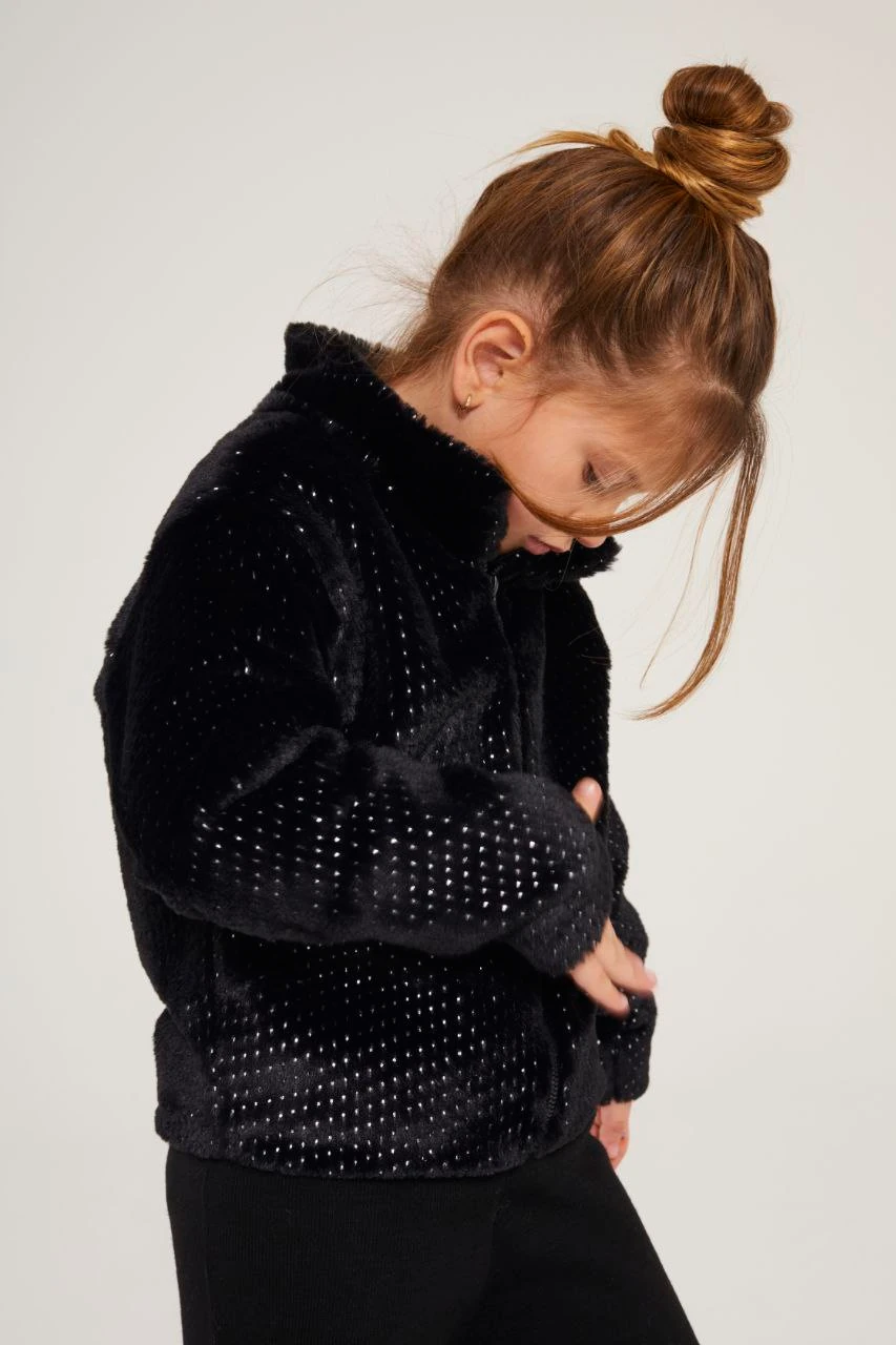 Sim Baskılı Peluş Ceket ve Triko Pantolon Takım