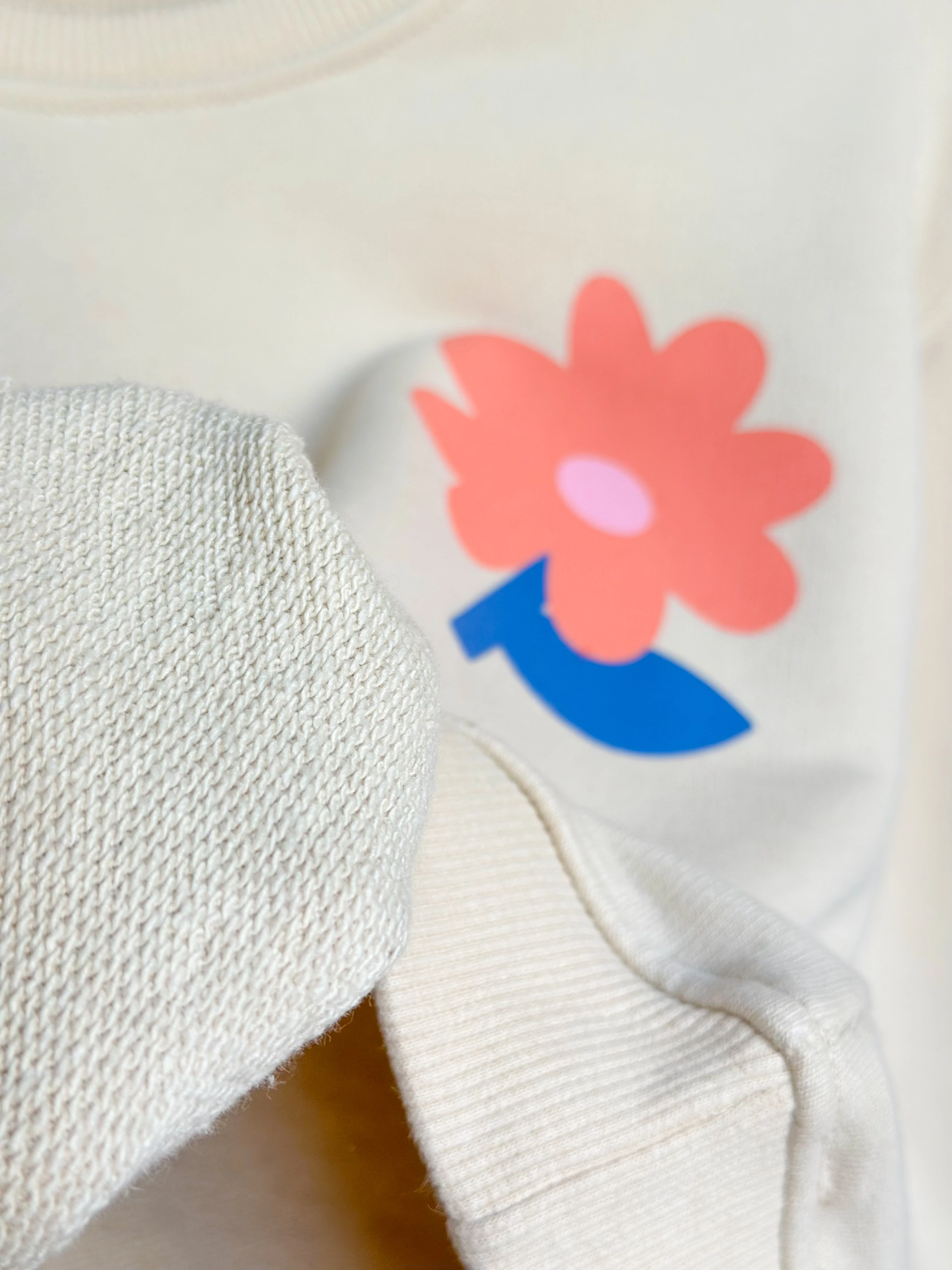 Çiçek Baskılı Sweatshirt ve İspanyol Paça Tayt Takım