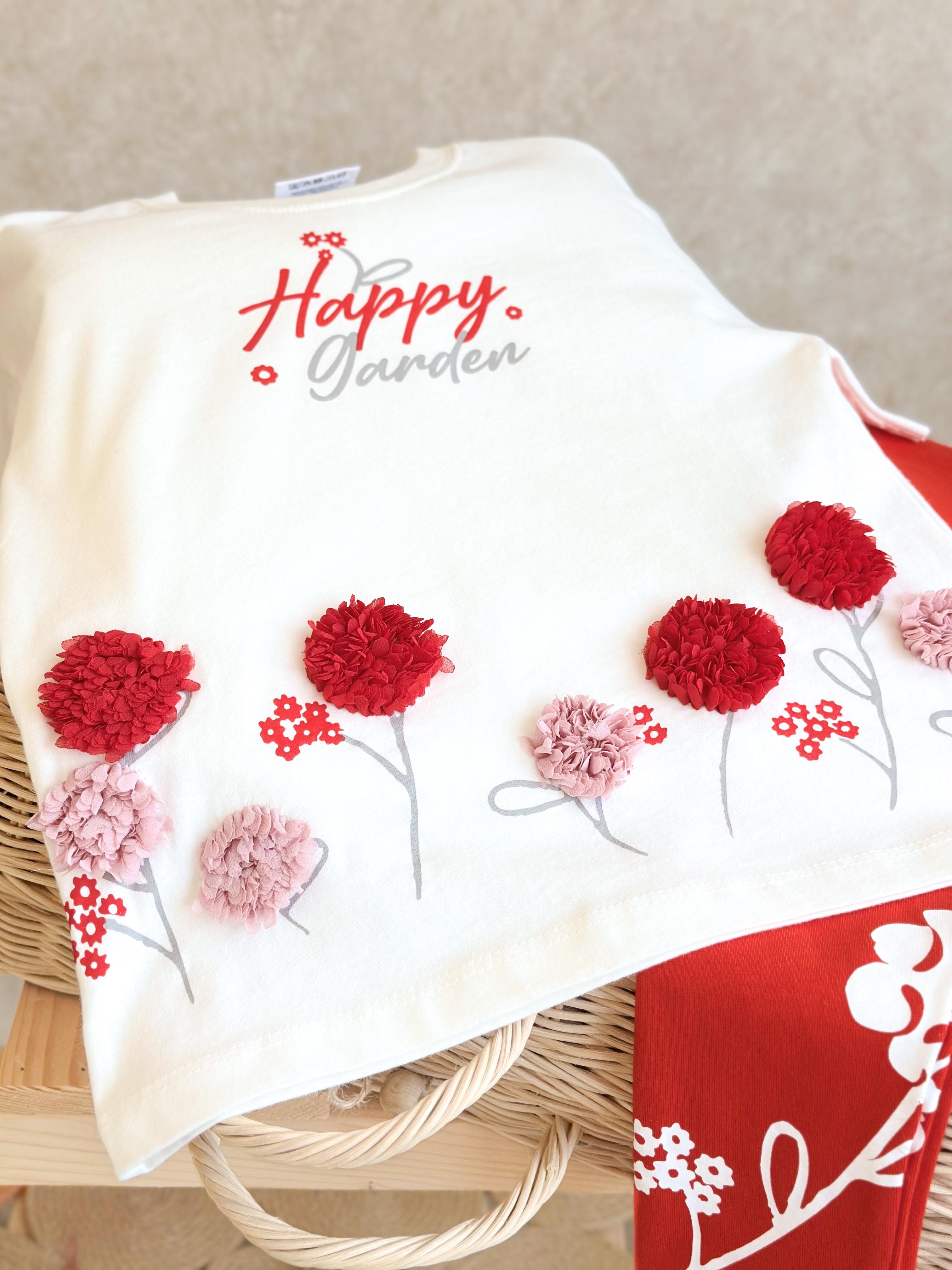 HAPPY GARDEN 3 Boyutlu Kız Çocuk T-Shirt ve Tayt Takım