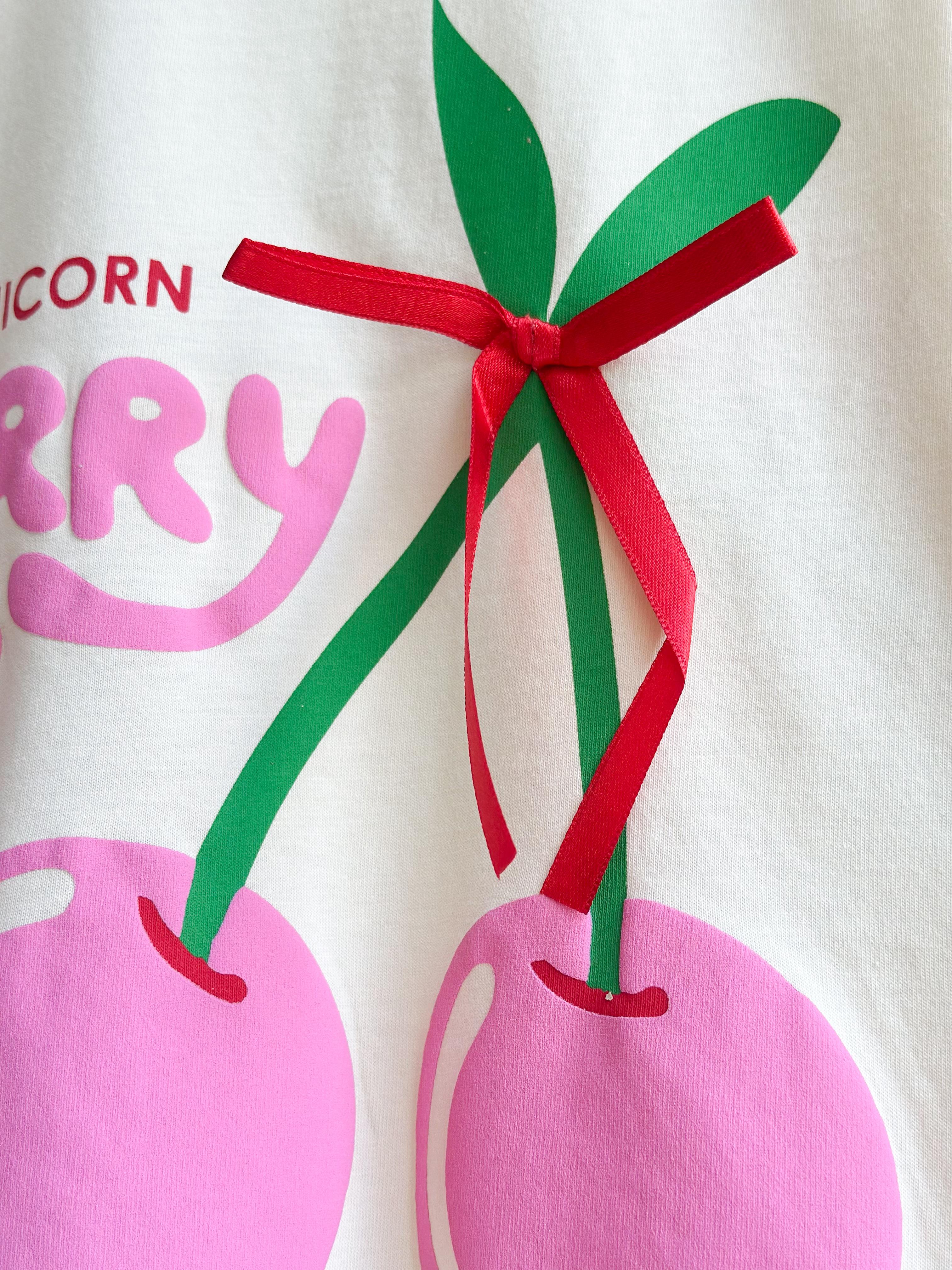 CHERRY LADY Kabartma Baskılı 3D T-Shirt ve Müslin Pantolon Takım