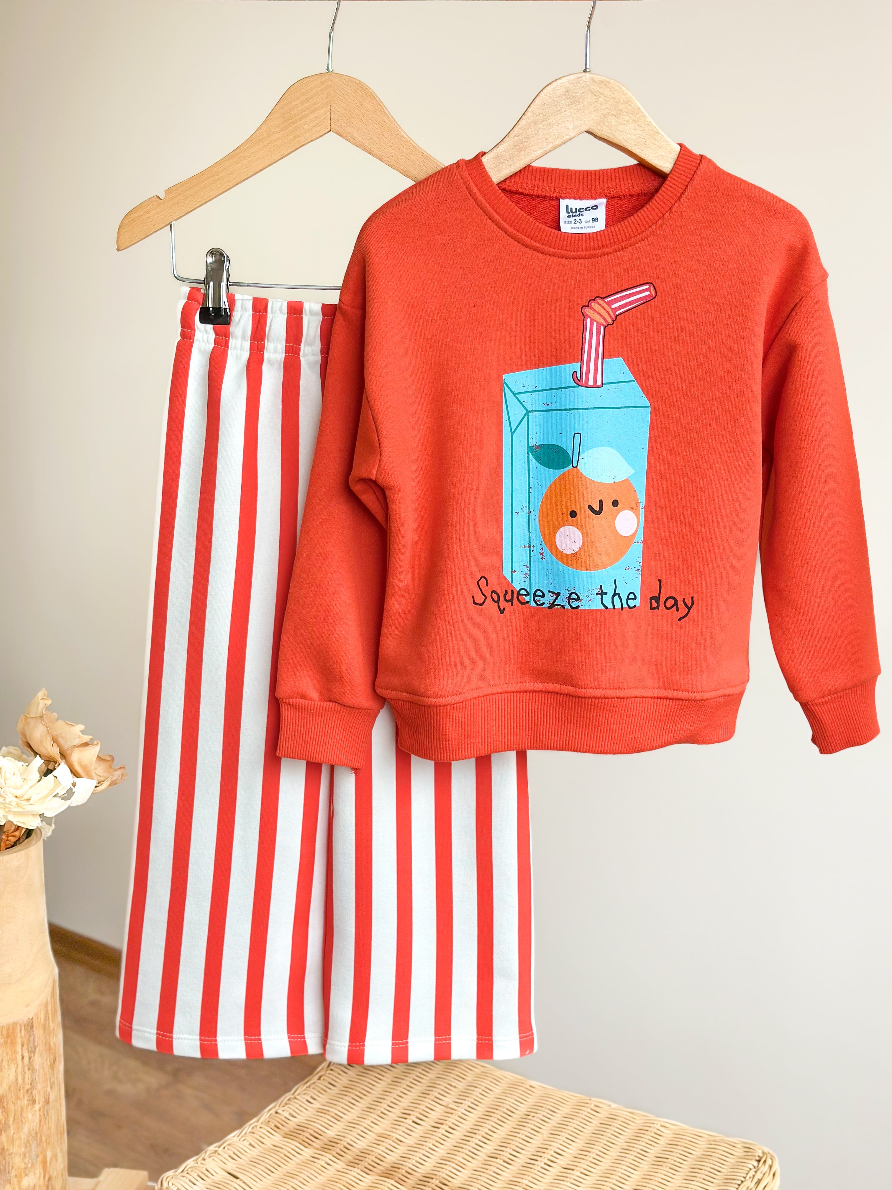 SQUEEZE THE DAY Baskılı Sweatshirt Ve Pantolon Takım 