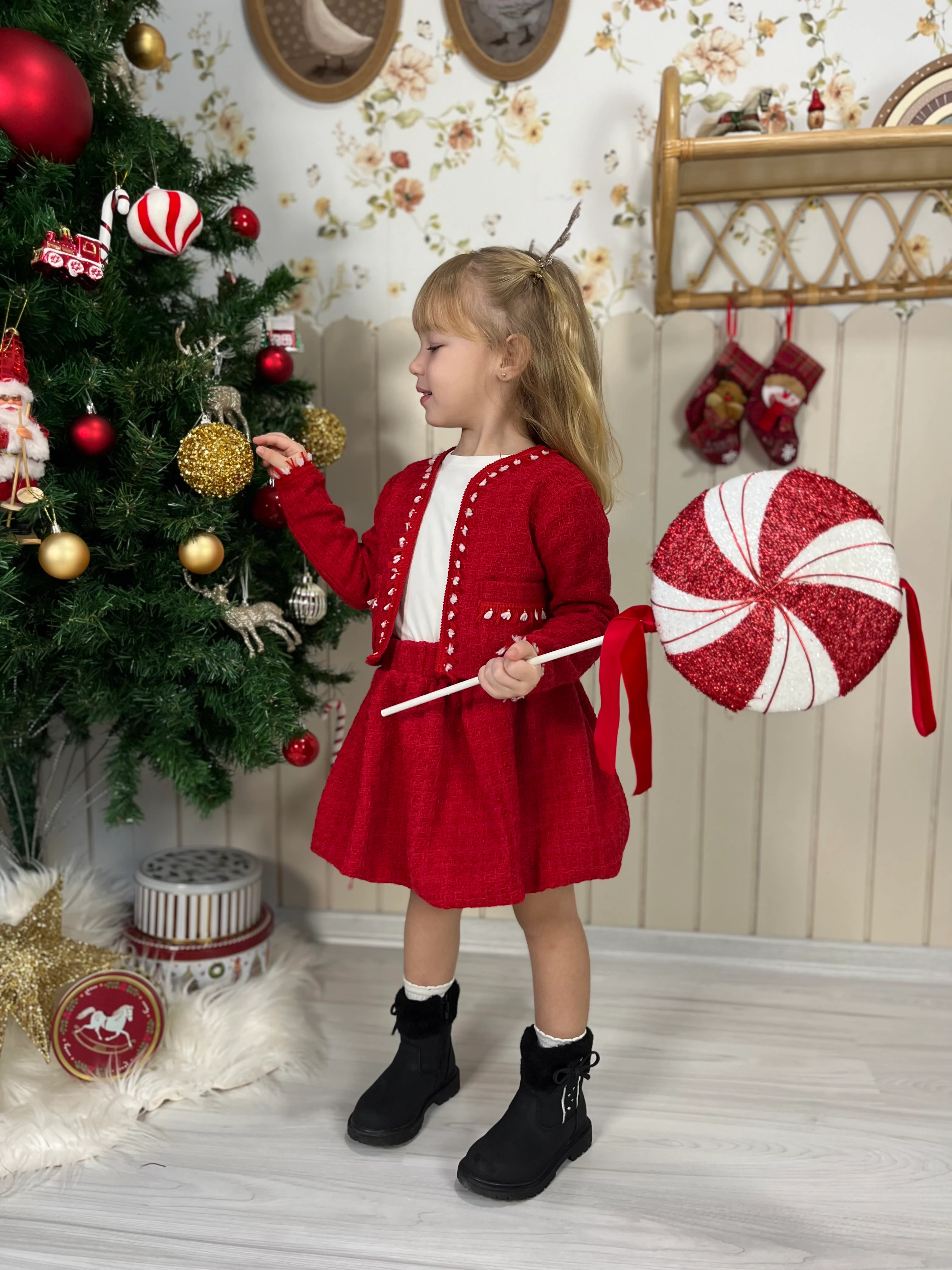 ALÇİN Kız Çocuk Ceket-Etek Takım