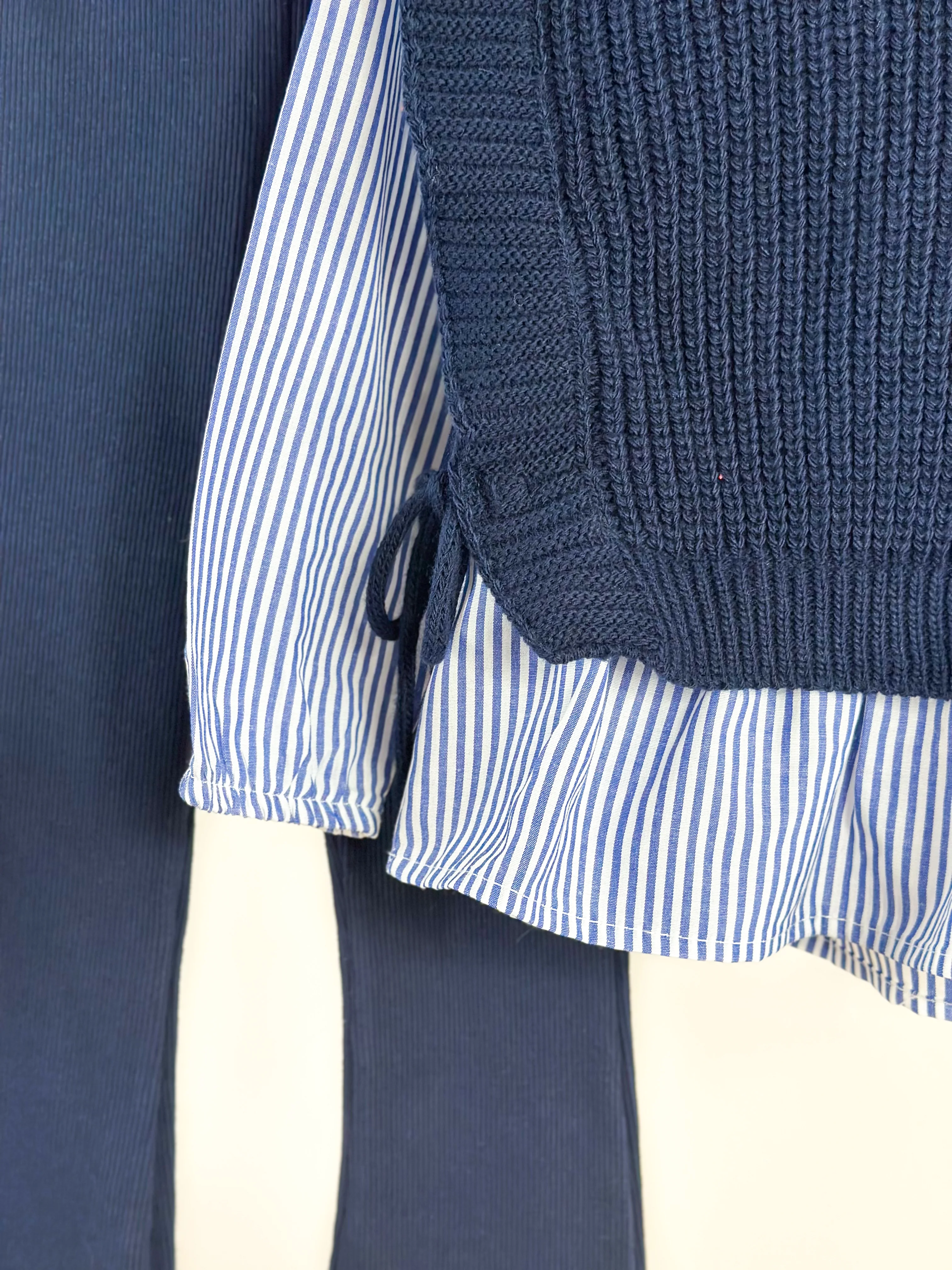 Gömlek Detaylı Triko ve İspanyol Paça Tayt Takım