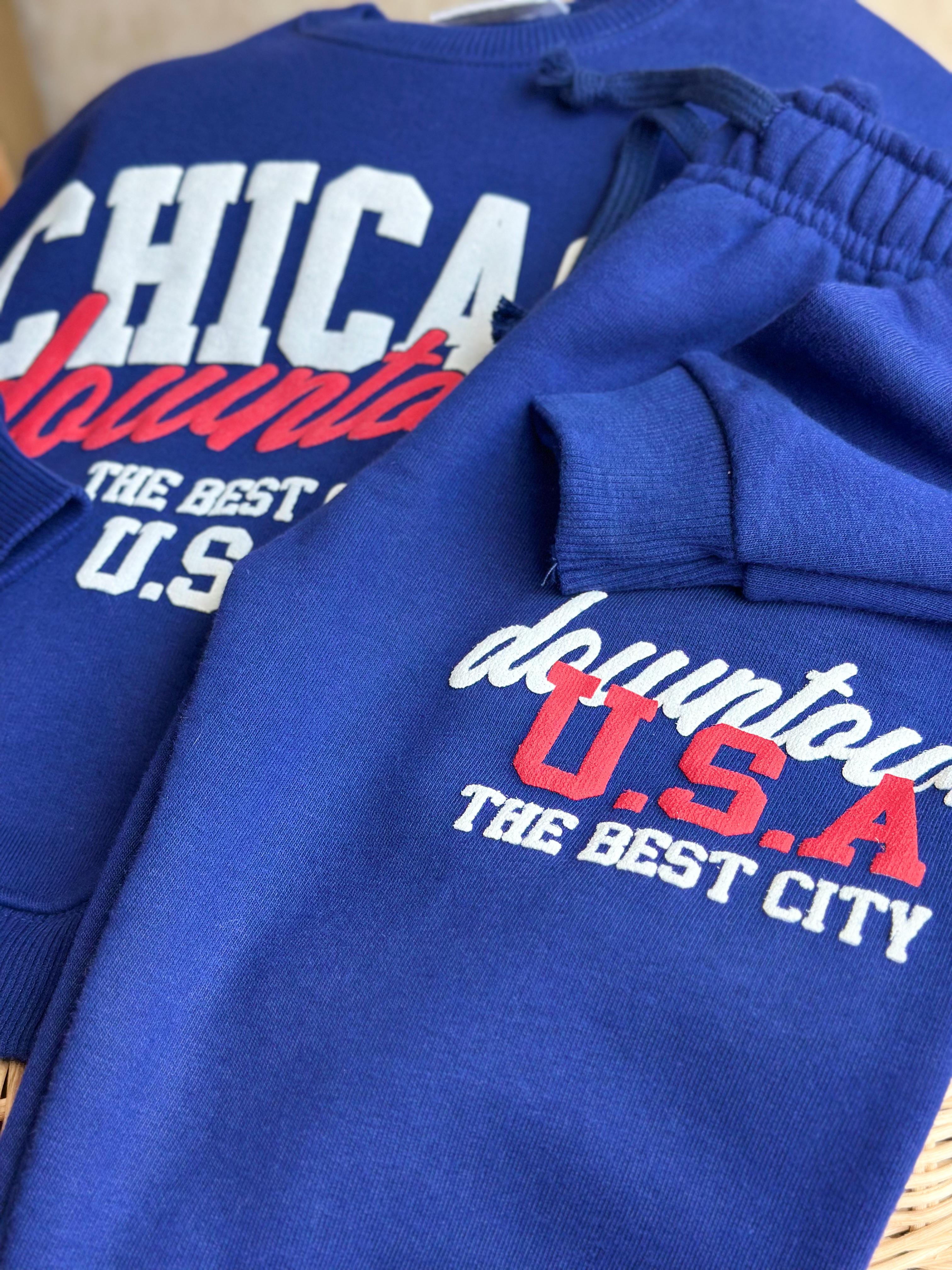 CHİCAGO Baskılı Sweatshirt ve Sweatpant Takım