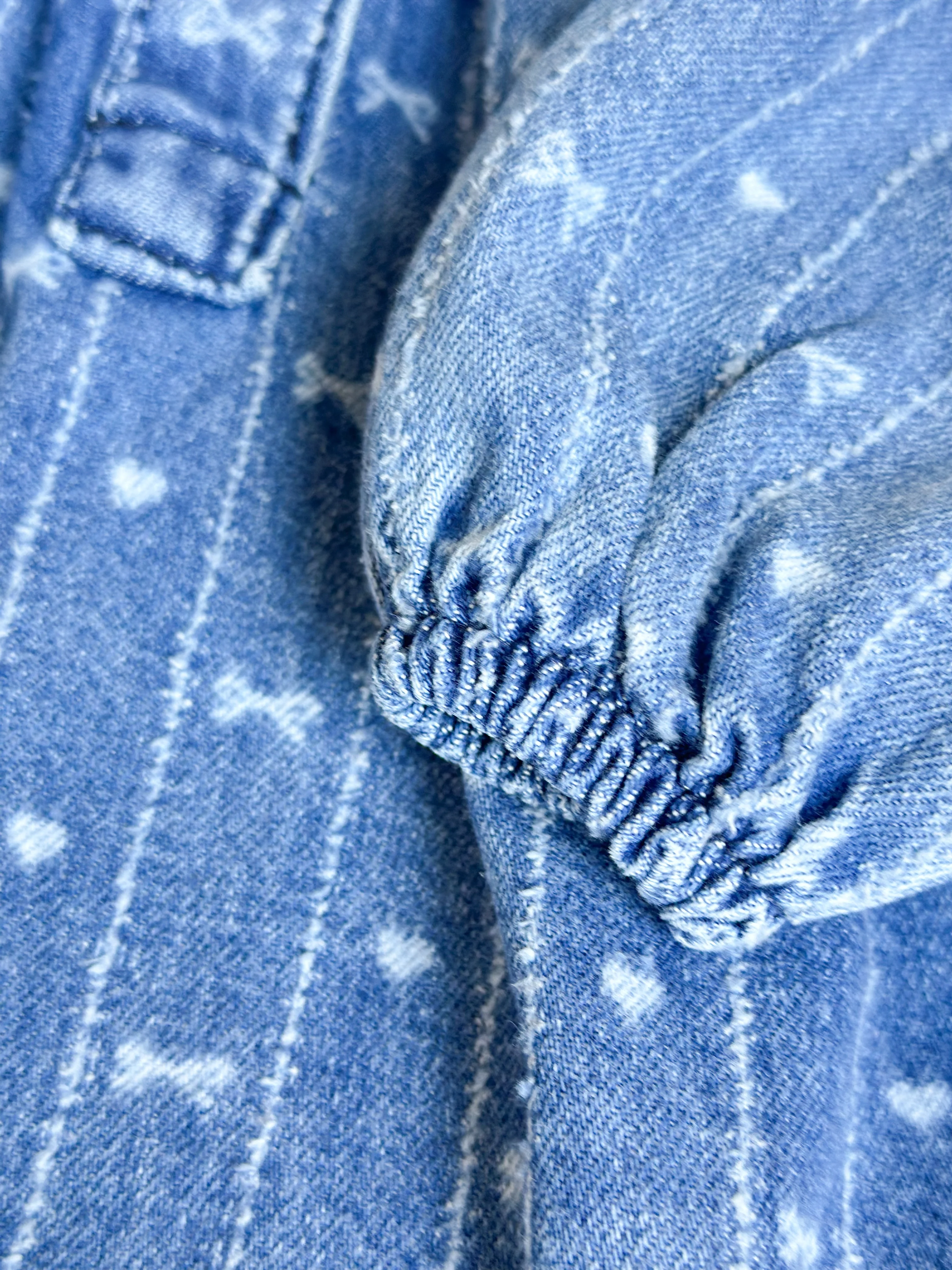 BLUE DREAMS Lazer Fiyonk Baskılı Yumuşak Dokulu Denim Elbise