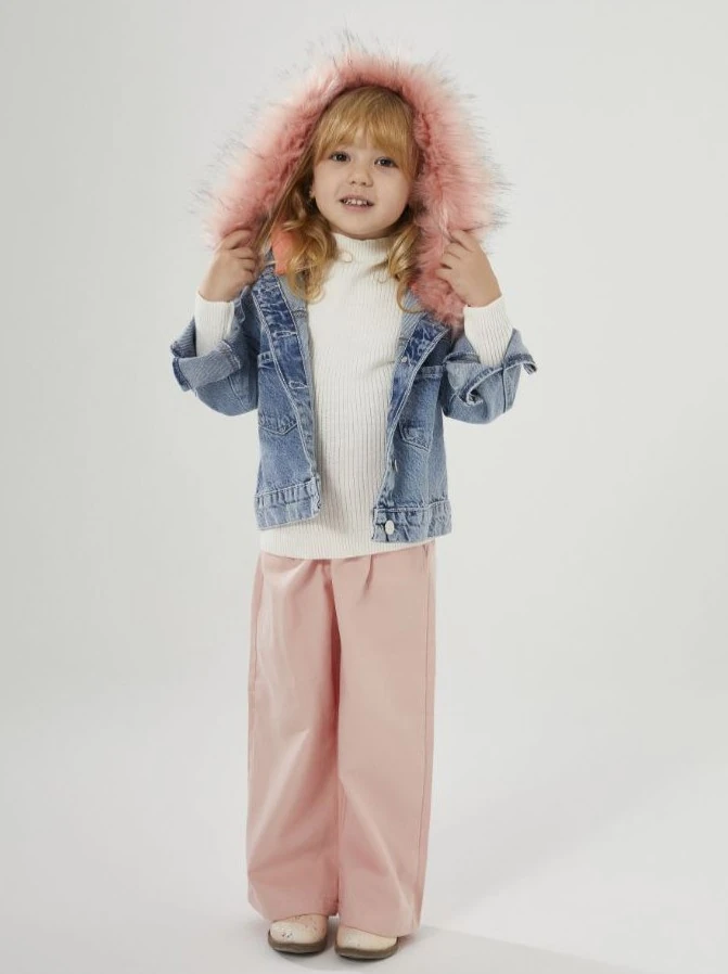 Kürk Detaylı Kot Ceket