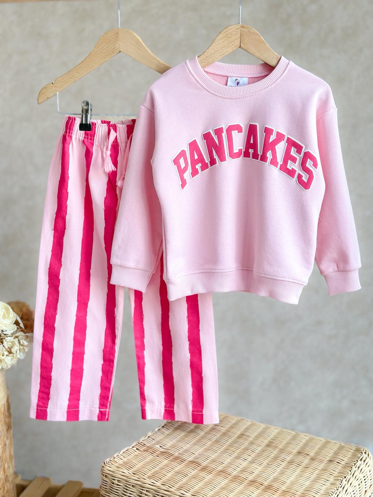 PANCAKE Sweatshirt ve Kot Dokuma Pantolon Takım