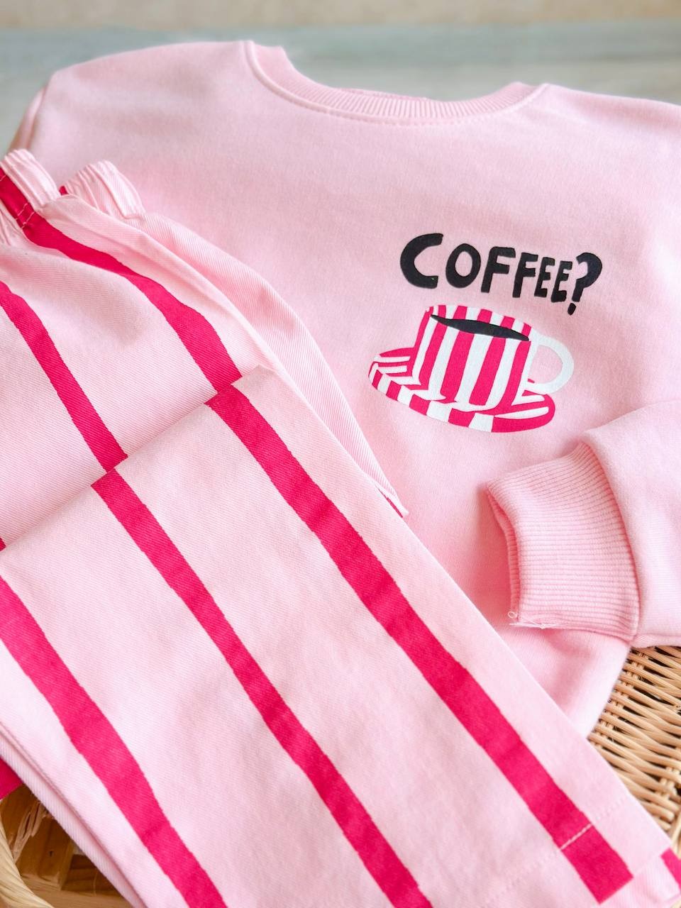 COFFE LINE Sweatshirt ve Kot Dokuma Pantolon Takım