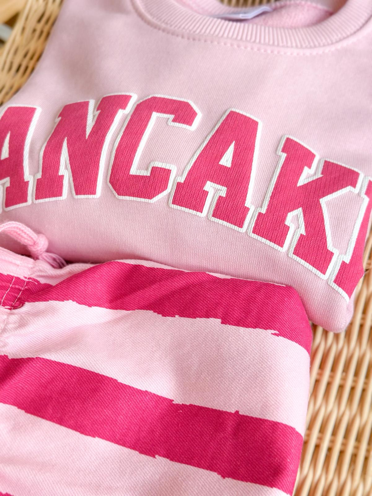PANCAKE Sweatshirt ve Kot Dokuma Pantolon Takım