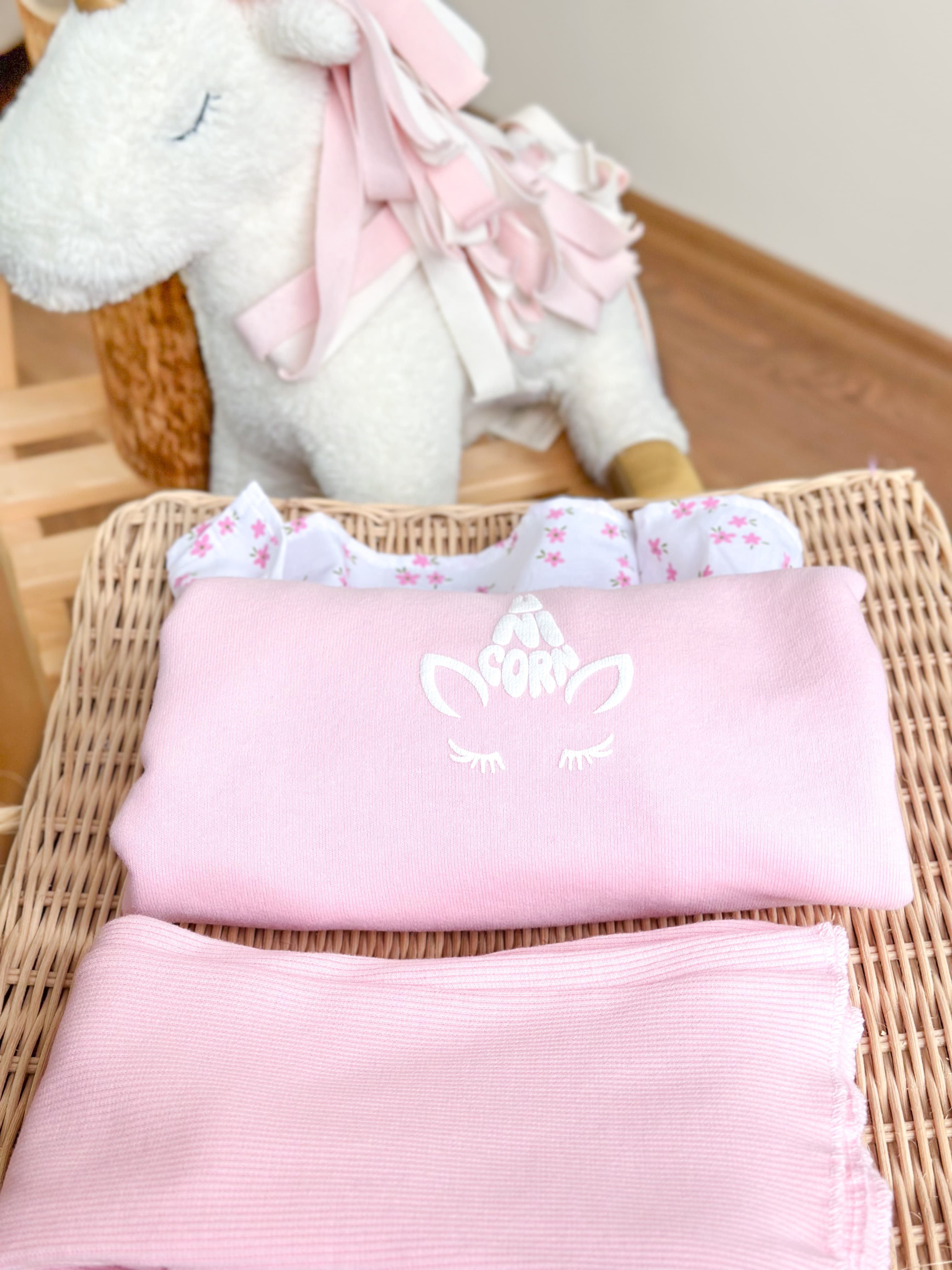 PINKY FLOWER Gömlek Detaylı Sweatshirt ve İspanyol Paça Tayt Takım 