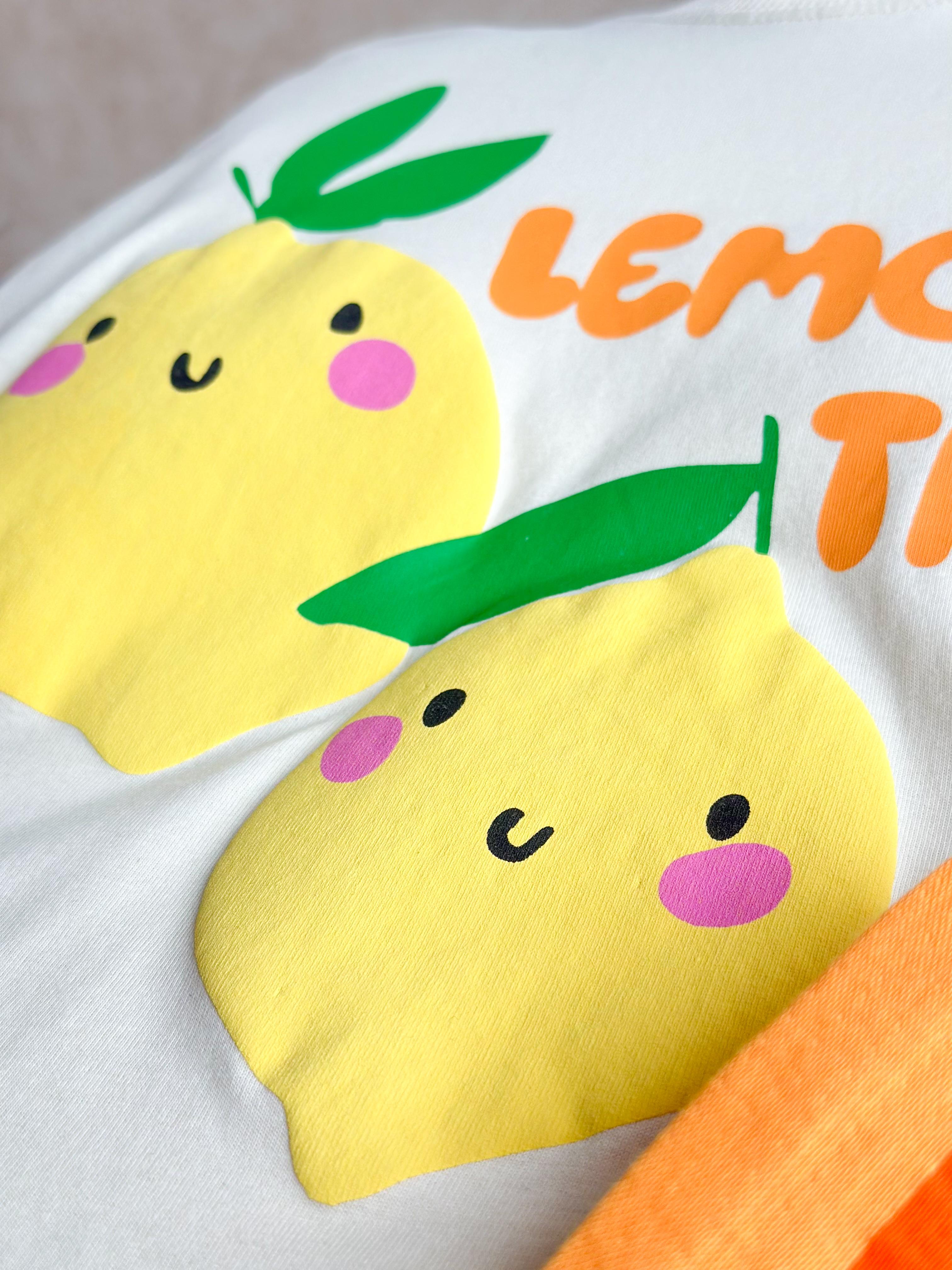 LEMON TREE Kabartma Bakılı T-Shirt ve Müslin Pantolon Takım