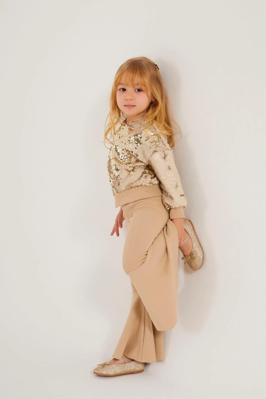 Pullu Ceket ve İspanyol Paça Tayt Takım