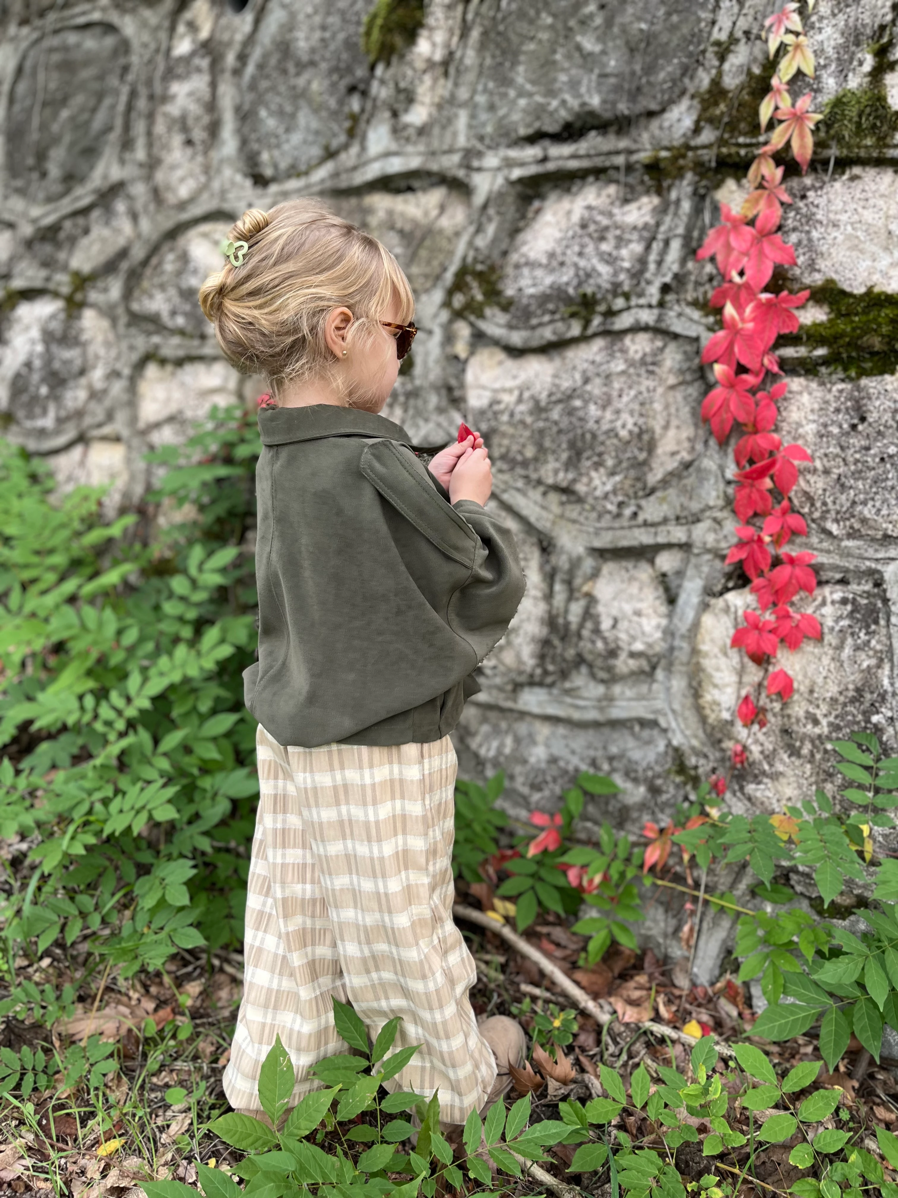 ADA Süet Görünümlü Bomber Ceket ve Gofre Pantolon Kız Çocuk Takım