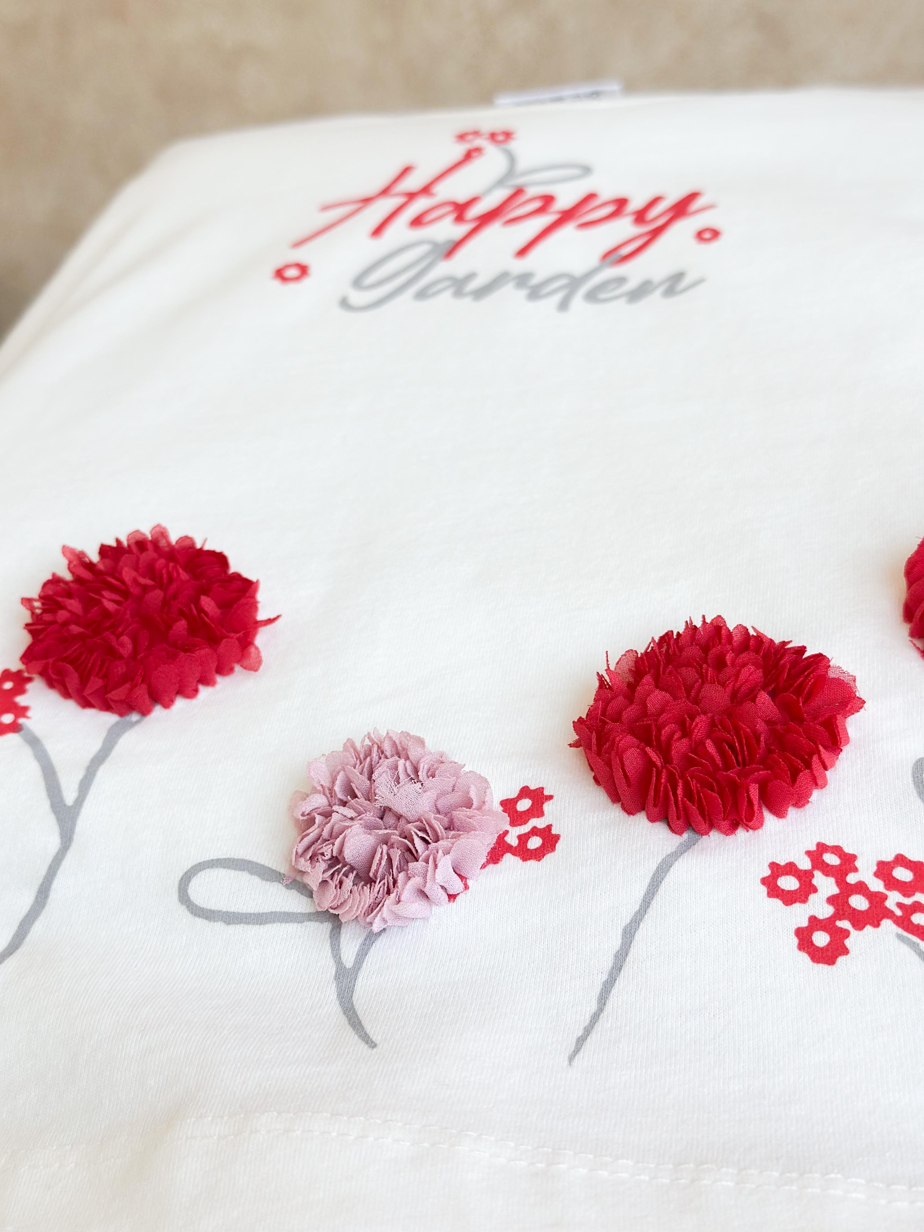 HAPPY GARDEN 3 Boyutlu Kız Çocuk T-Shirt ve Tayt Takım
