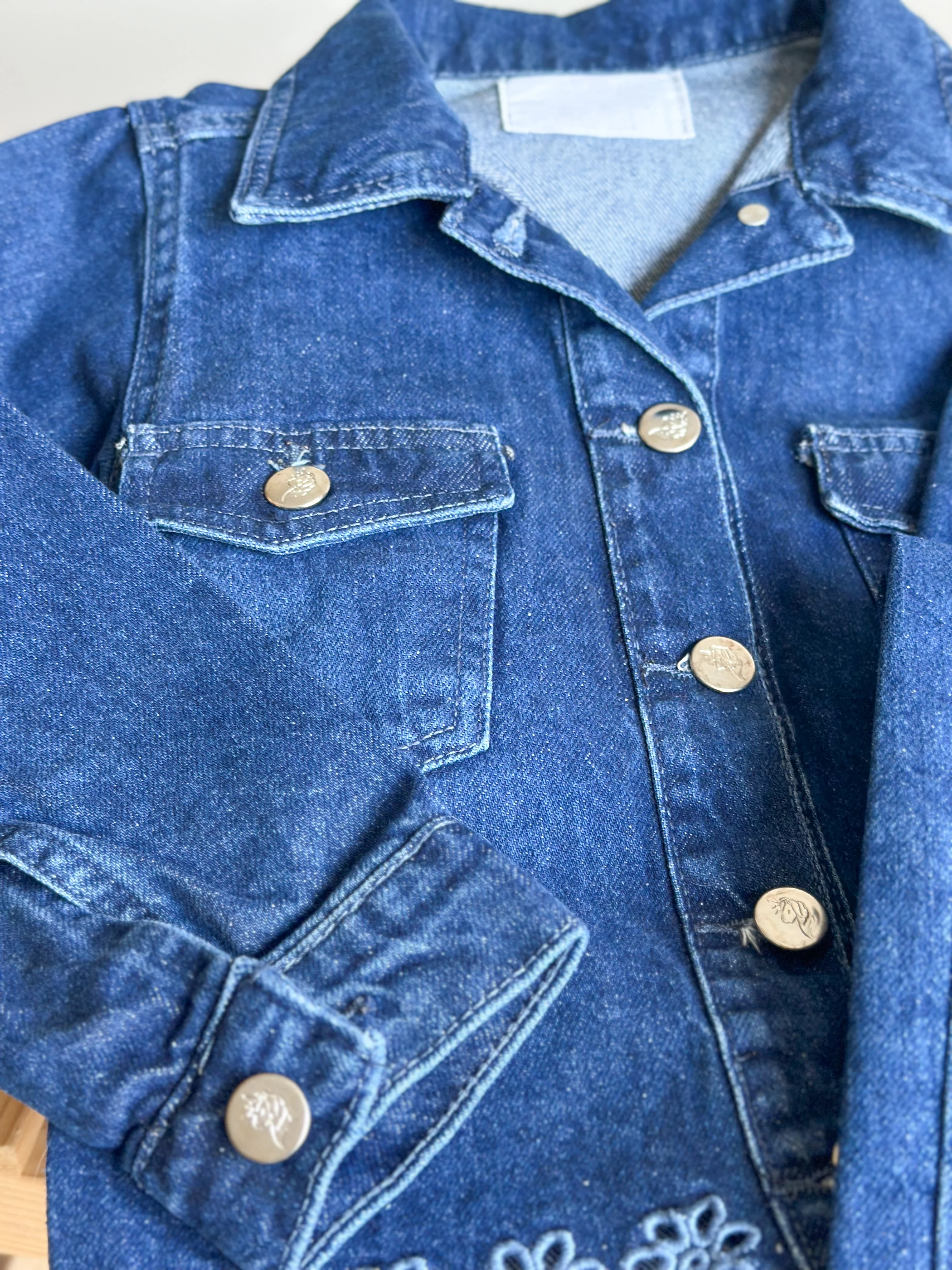 Yeni Sezon Nakış Detaytlı Kot Denim Takım