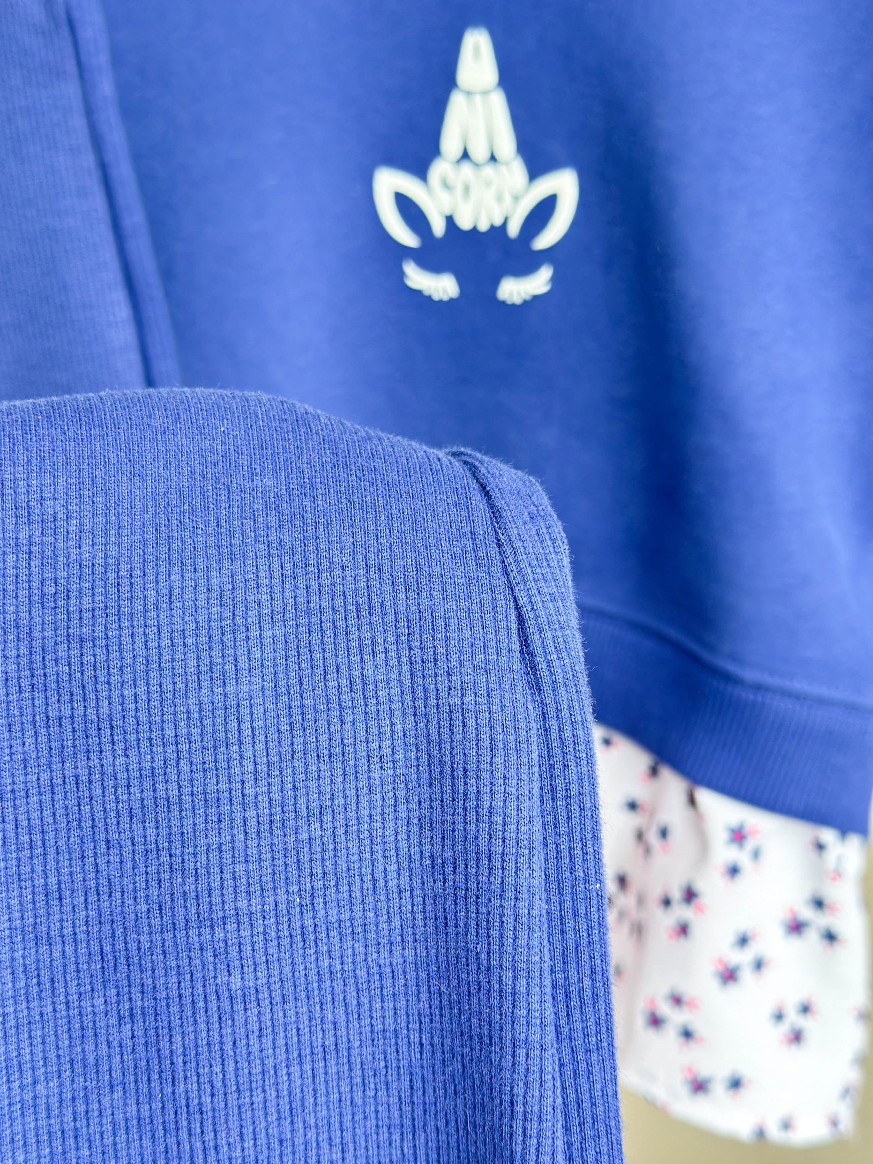 NAVYBLUE FLOWER Gömlek Detaylı Sweatshirt ve İspanyol Paça Tayt Takım