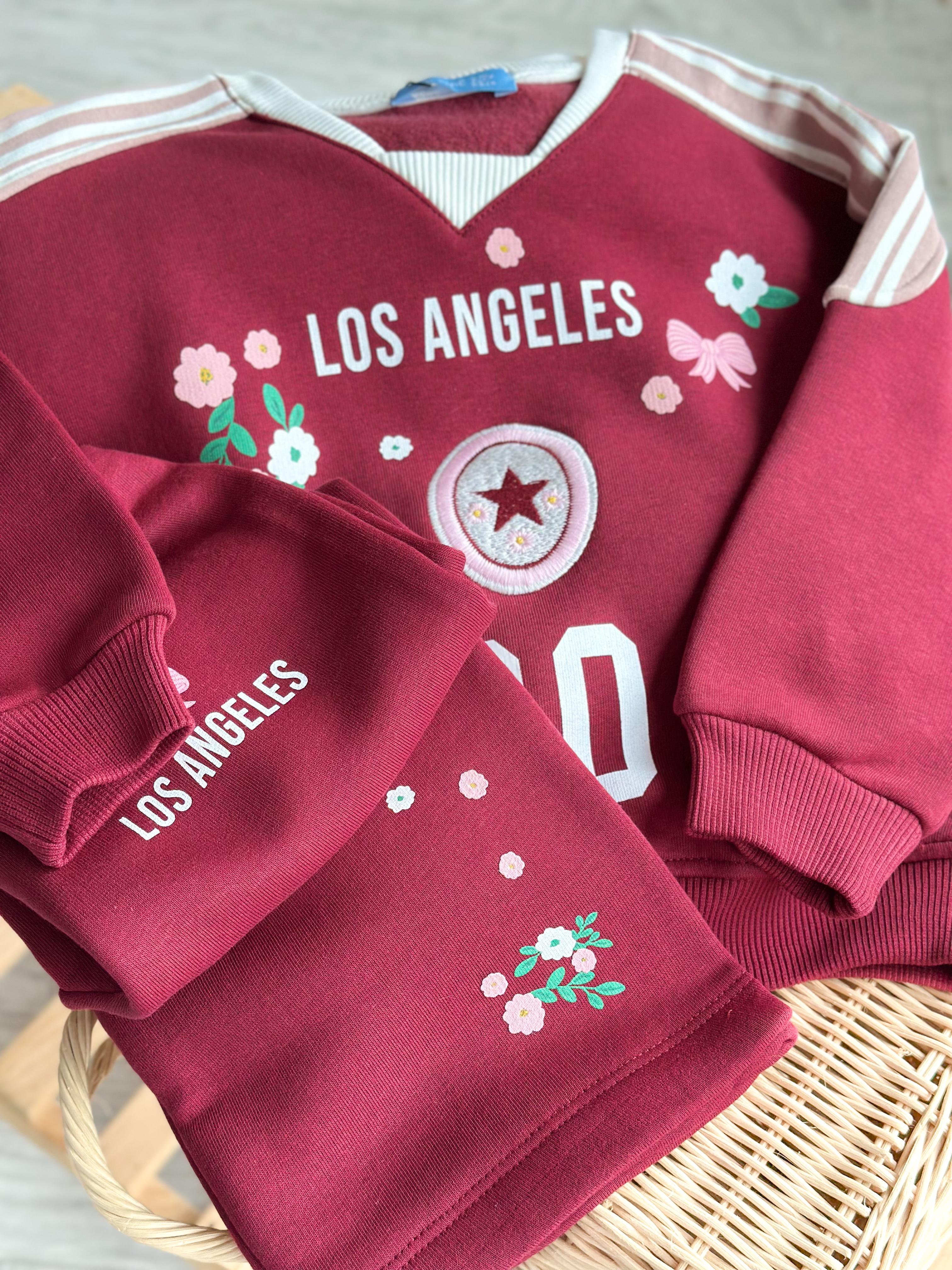 LOS ANGELES Baskılı Sweatshirt ve Eşofman Takım
