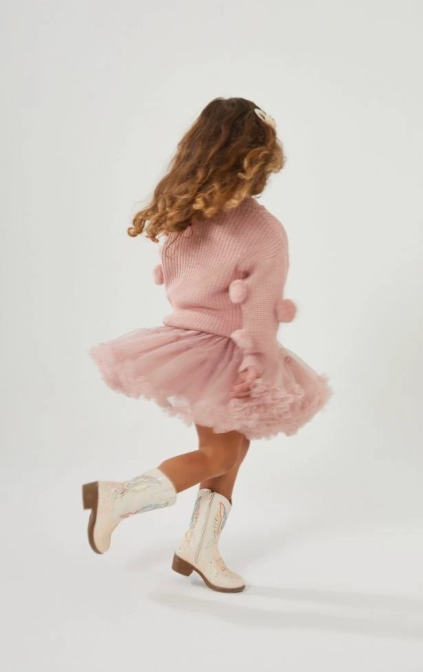 Ponponlu Triko ve Katkat Tül Etek