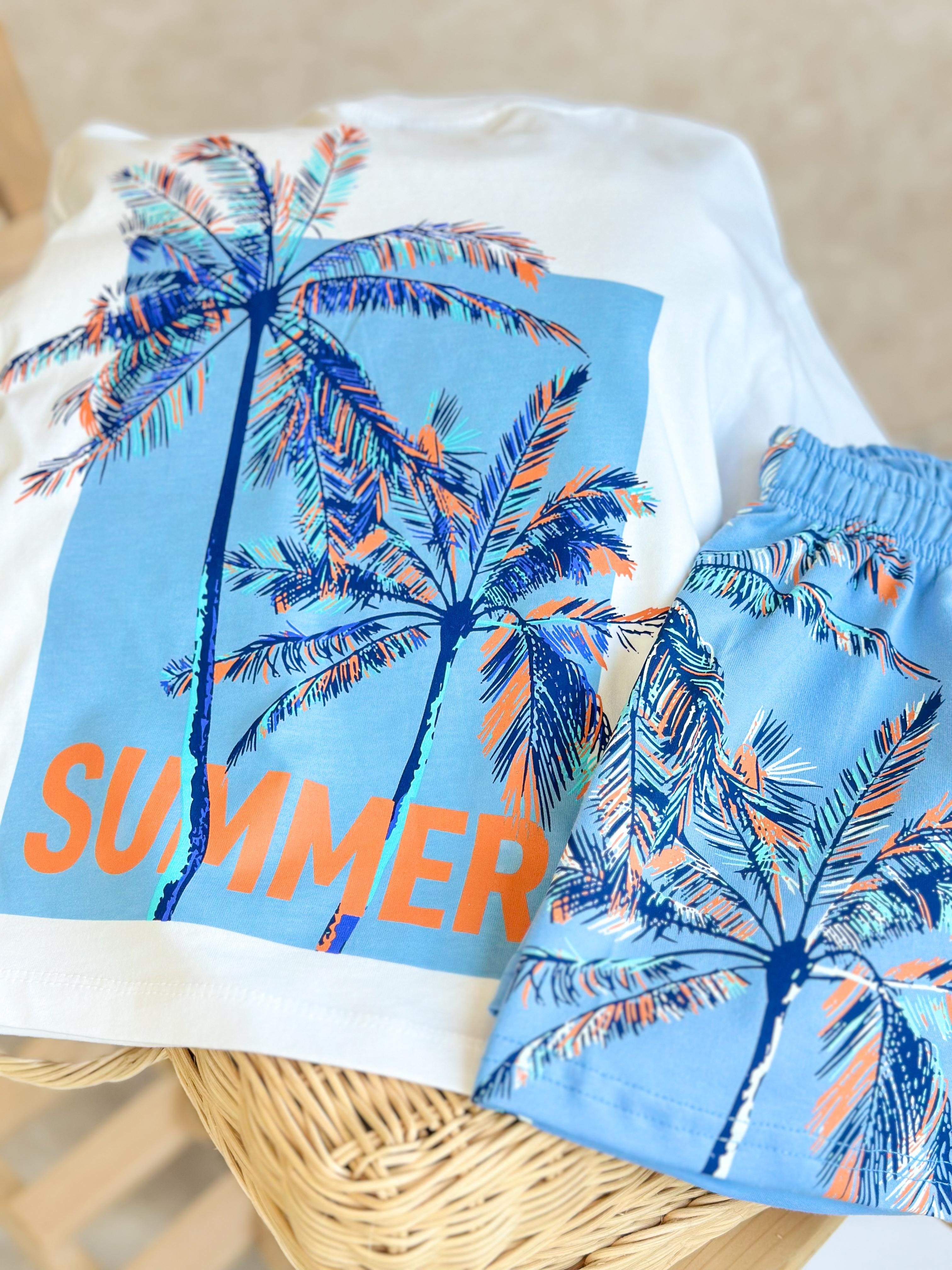 SUMMER PALM Erkek Çocuk T-Shirt ve Şort Takım