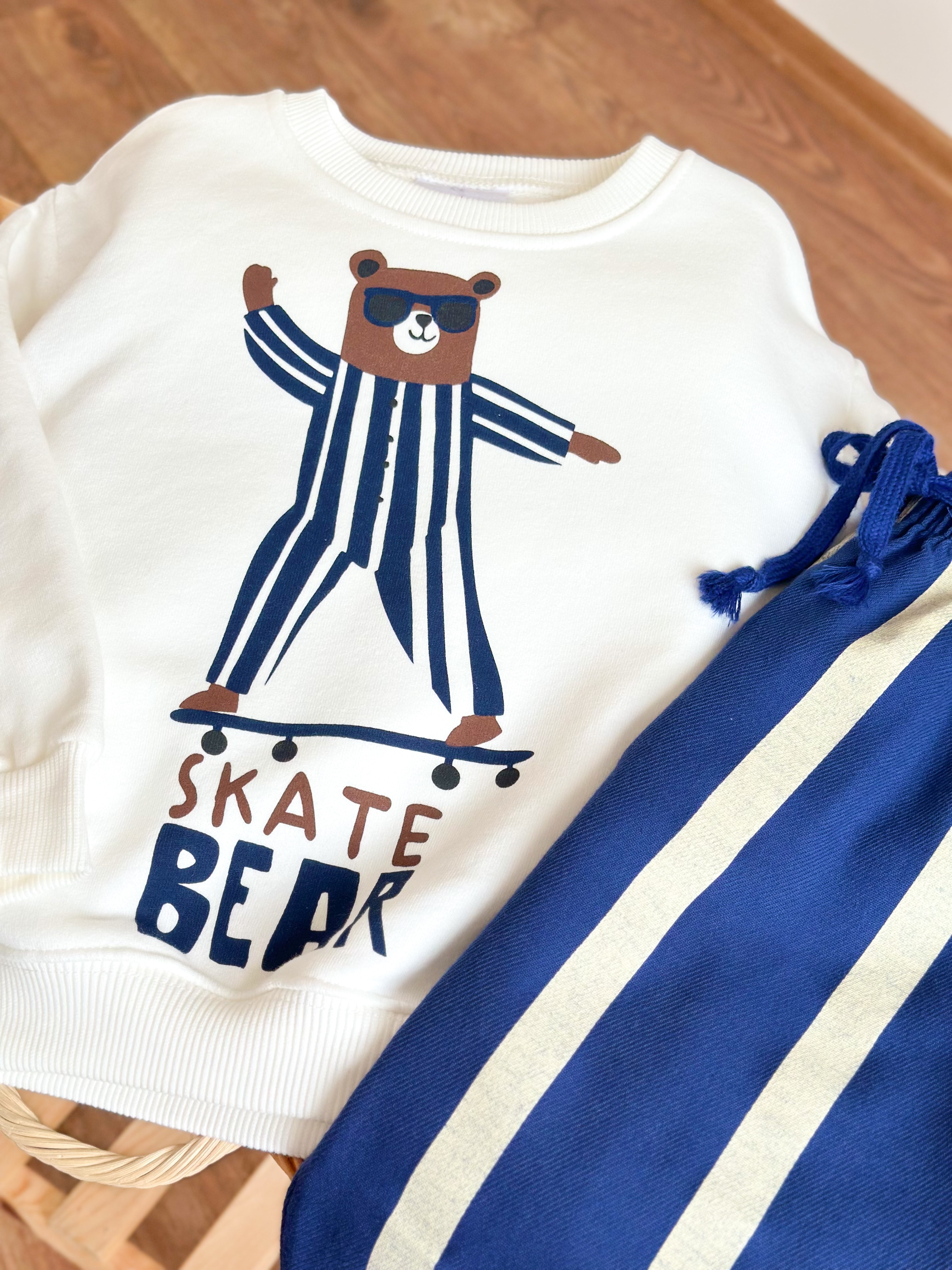 SKATE BEAR Sweatshirt ve Dokuma Pantolon Takım