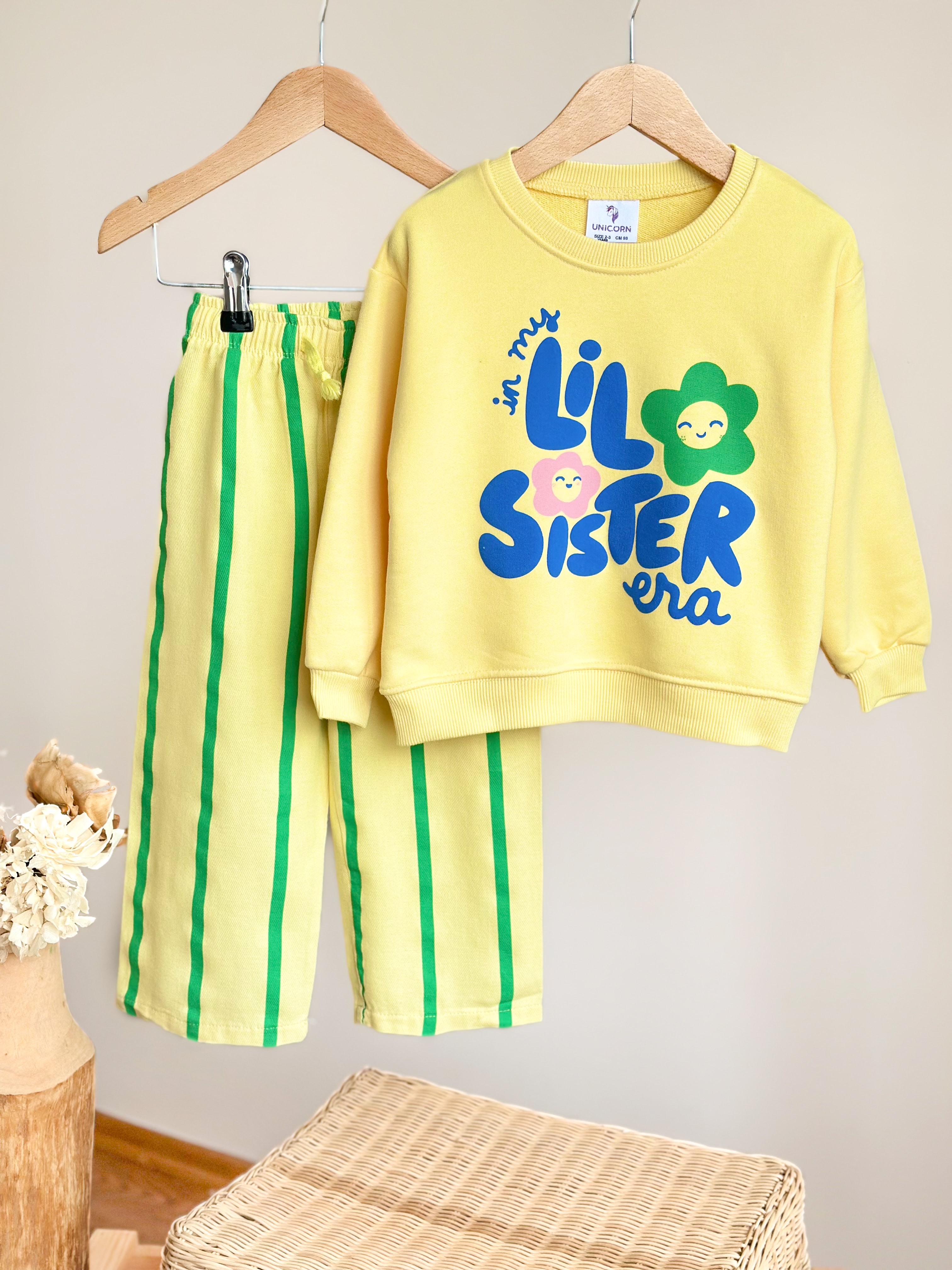 LIL SISTER Sweatshirt ve Dokuma Pantolon Takım