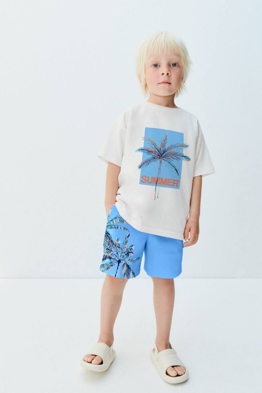 SUMMER PALM Erkek Çocuk T-Shirt ve Şort Takım