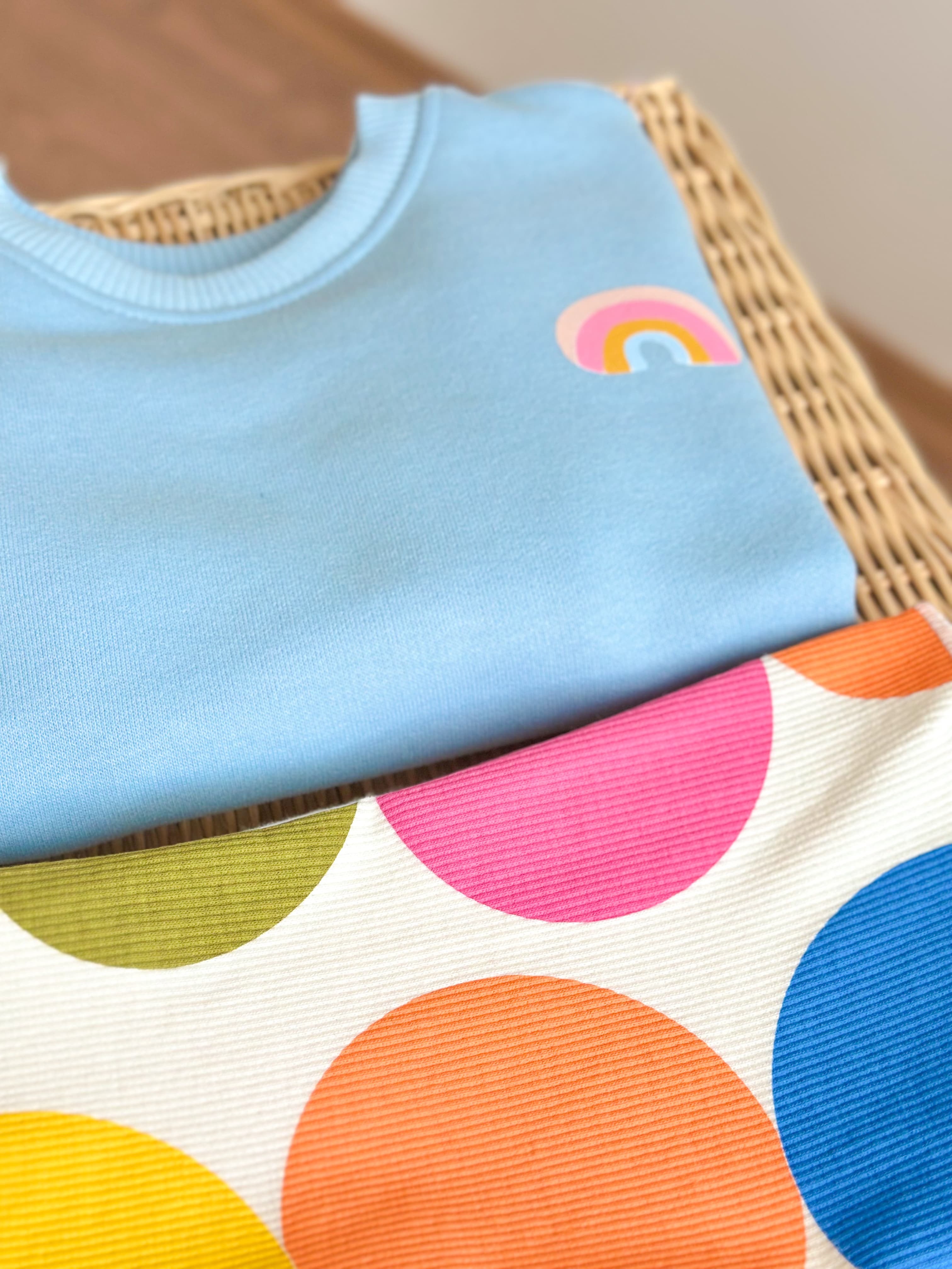 Gökkuşağı Detaylı Sweatshirt ve Tayt Takım