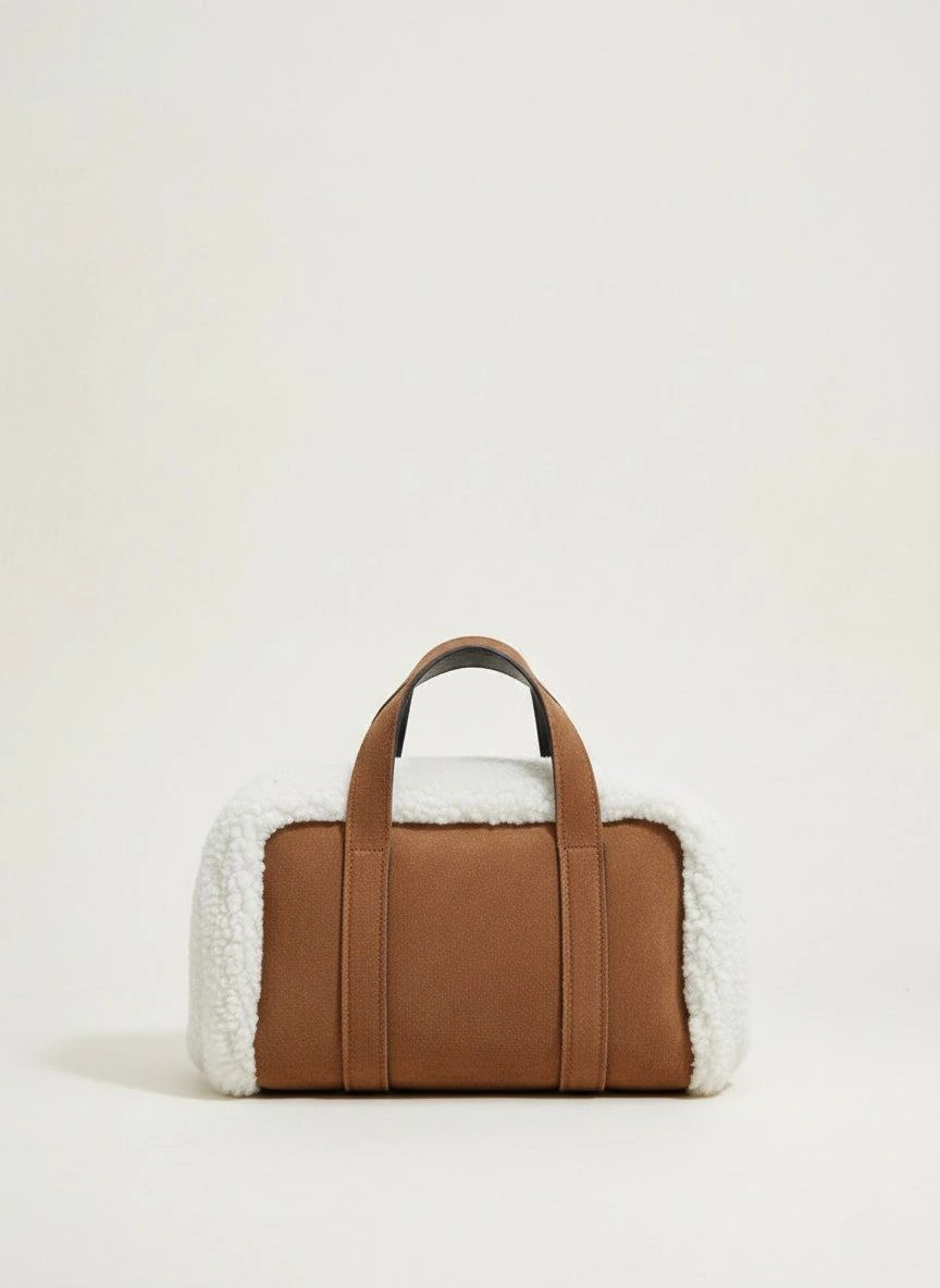 Süet Ceketli Çantalı 4'lü Kız Çocuk Takım-Taba