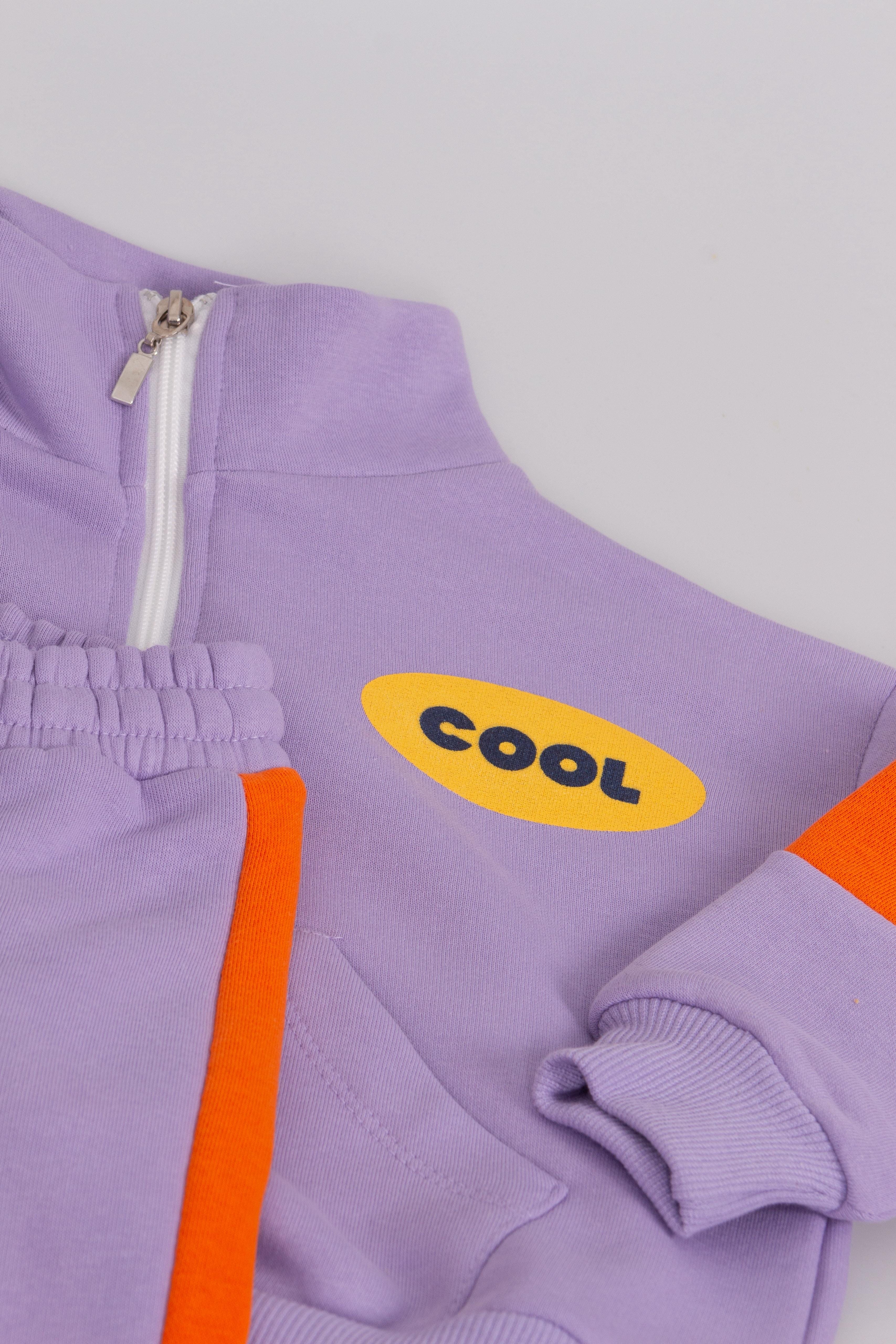 COOL Baskılı Sweatshirt Lila