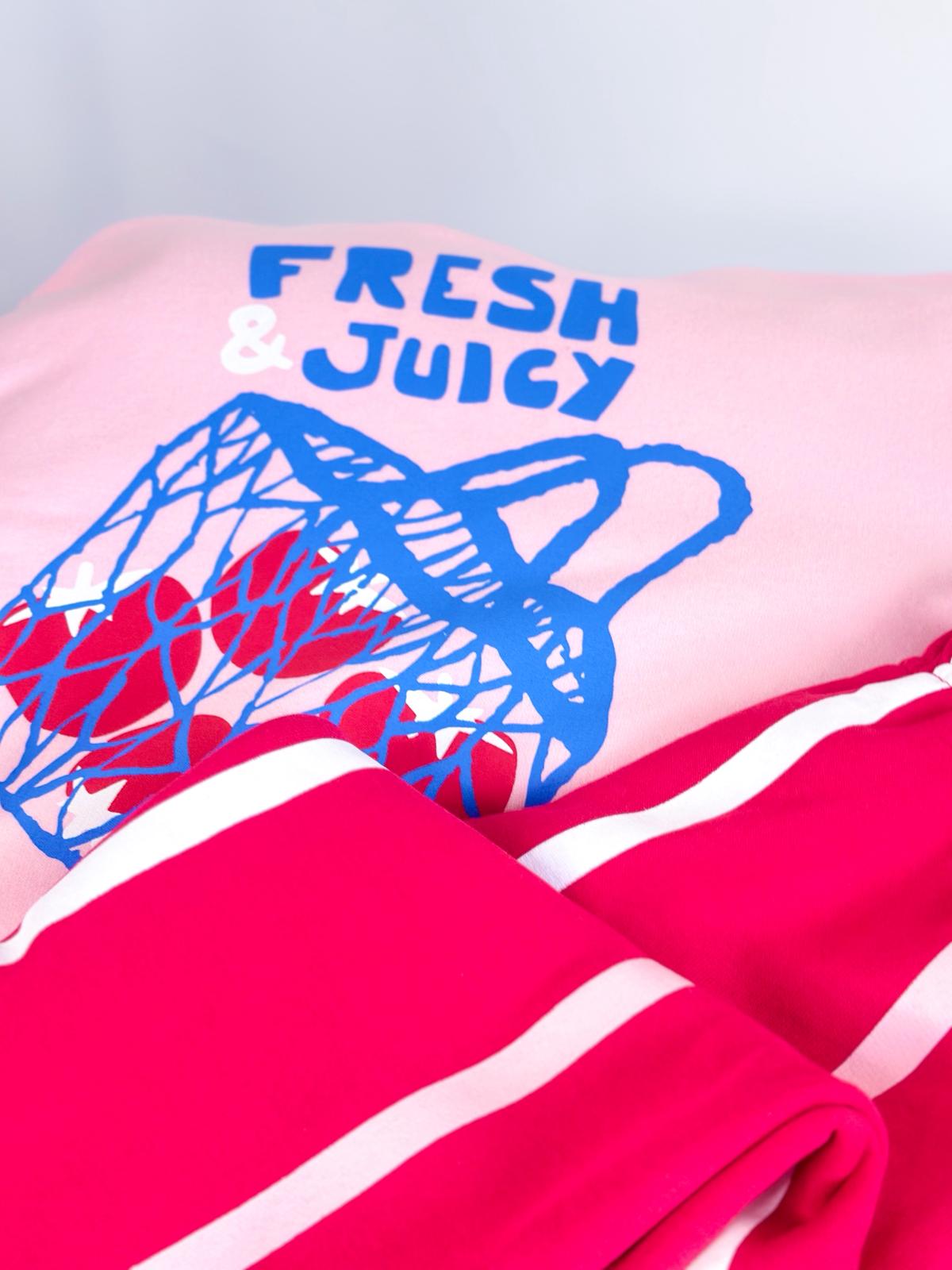 FRESH & JUİCY Baskılı Sweatshirt ve 3 İplik Alt Eşofman Takım 