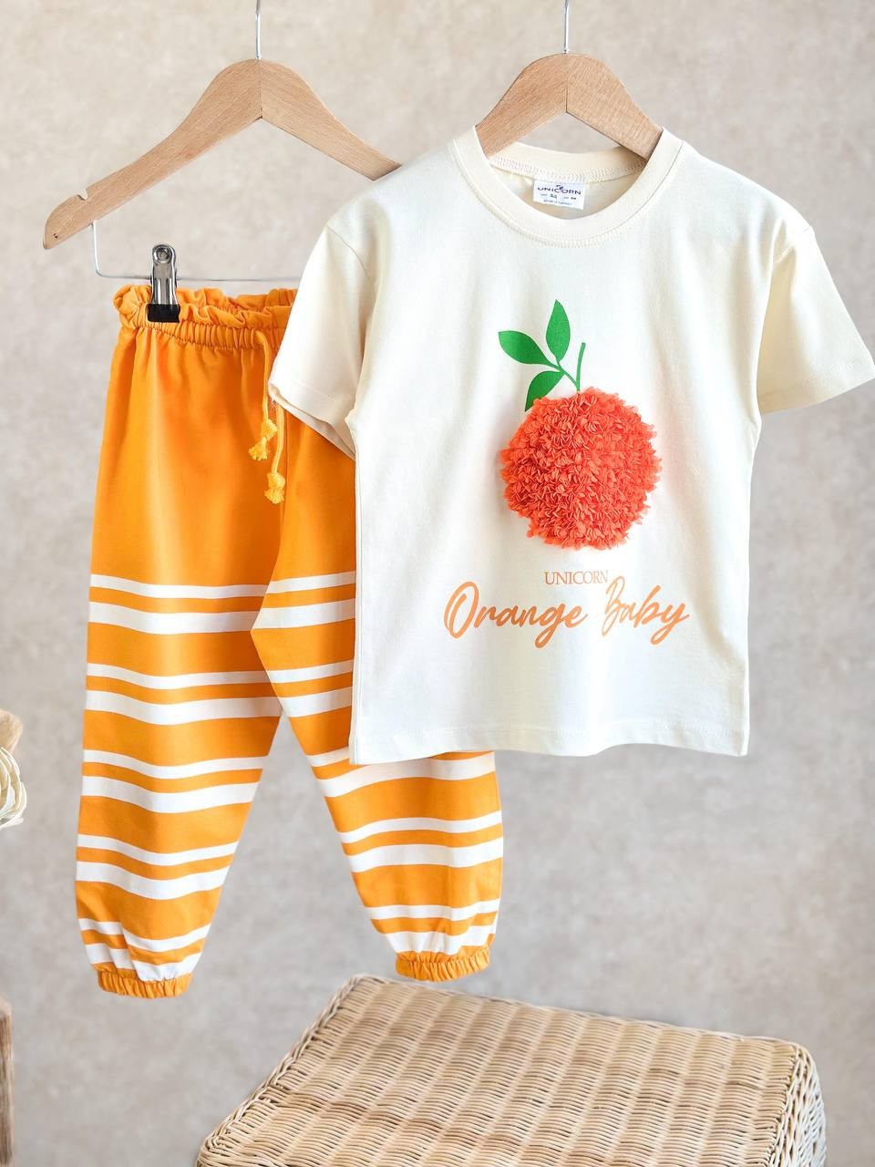 ORANGE BABY 3 Boyutlu T-Shirt ve Eşofman Altı Takım
