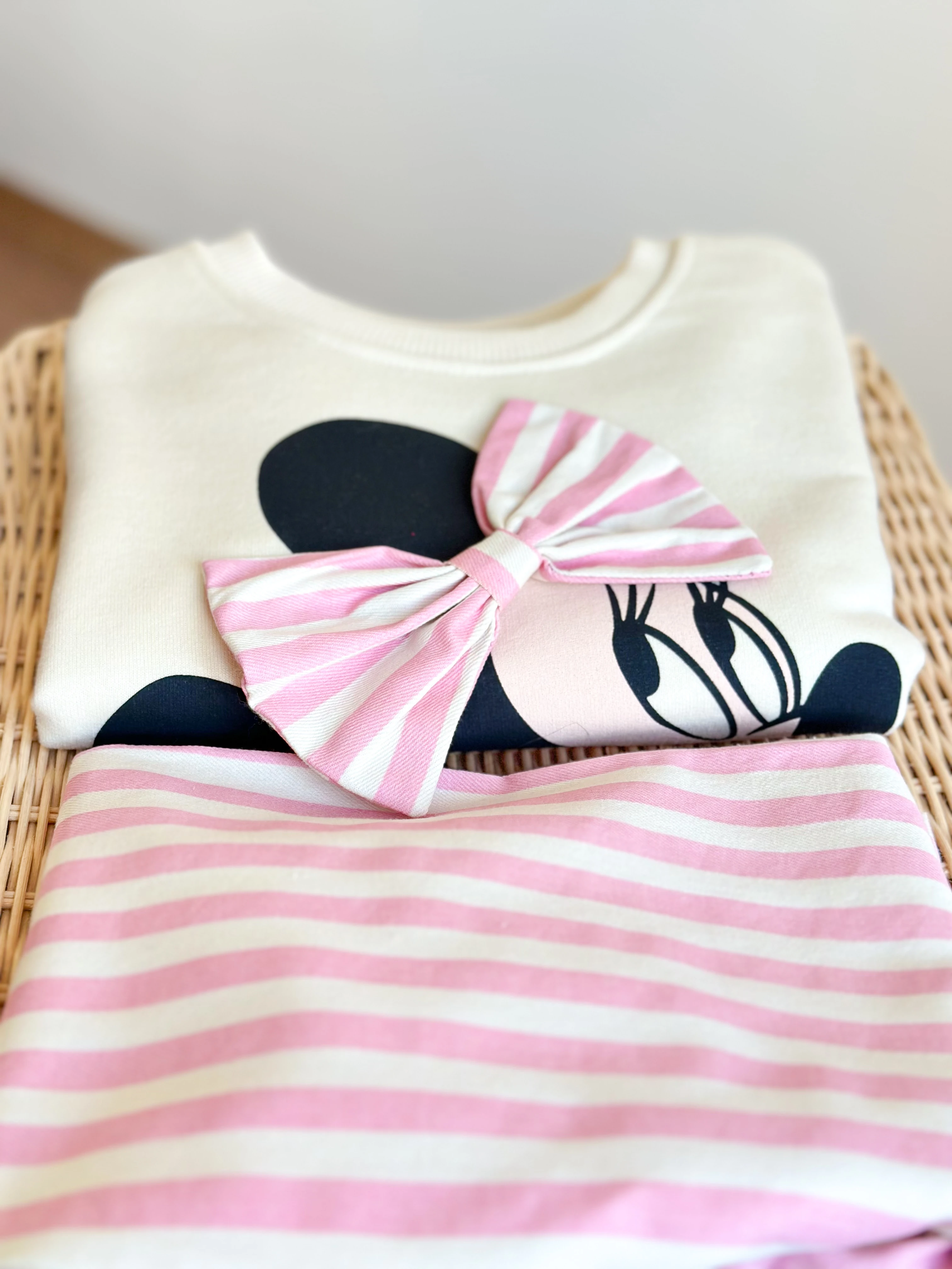 3 Boyutlu Fiyonk Detaylı Sweatshirt ve Dokuma Pantolon Takım