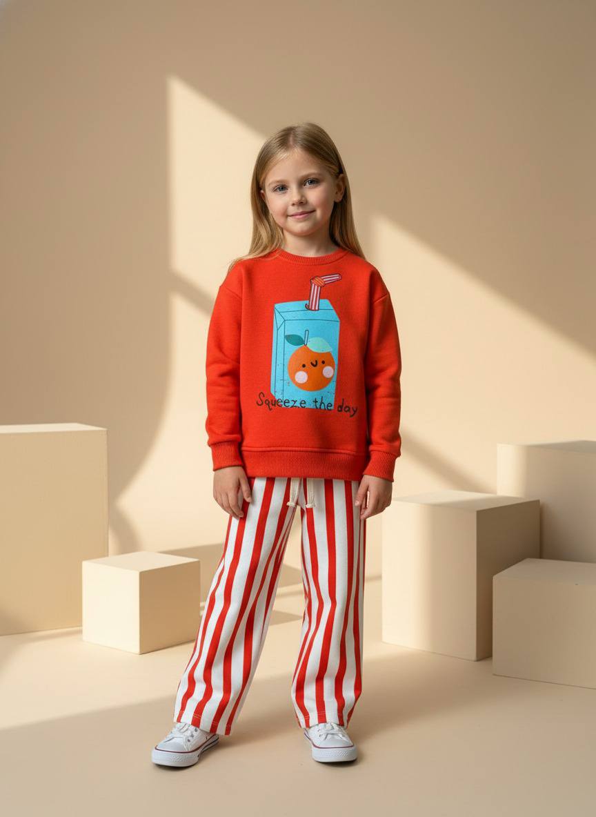 SQUEEZE THE DAY Baskılı Sweatshirt Ve Pantolon Takım 
