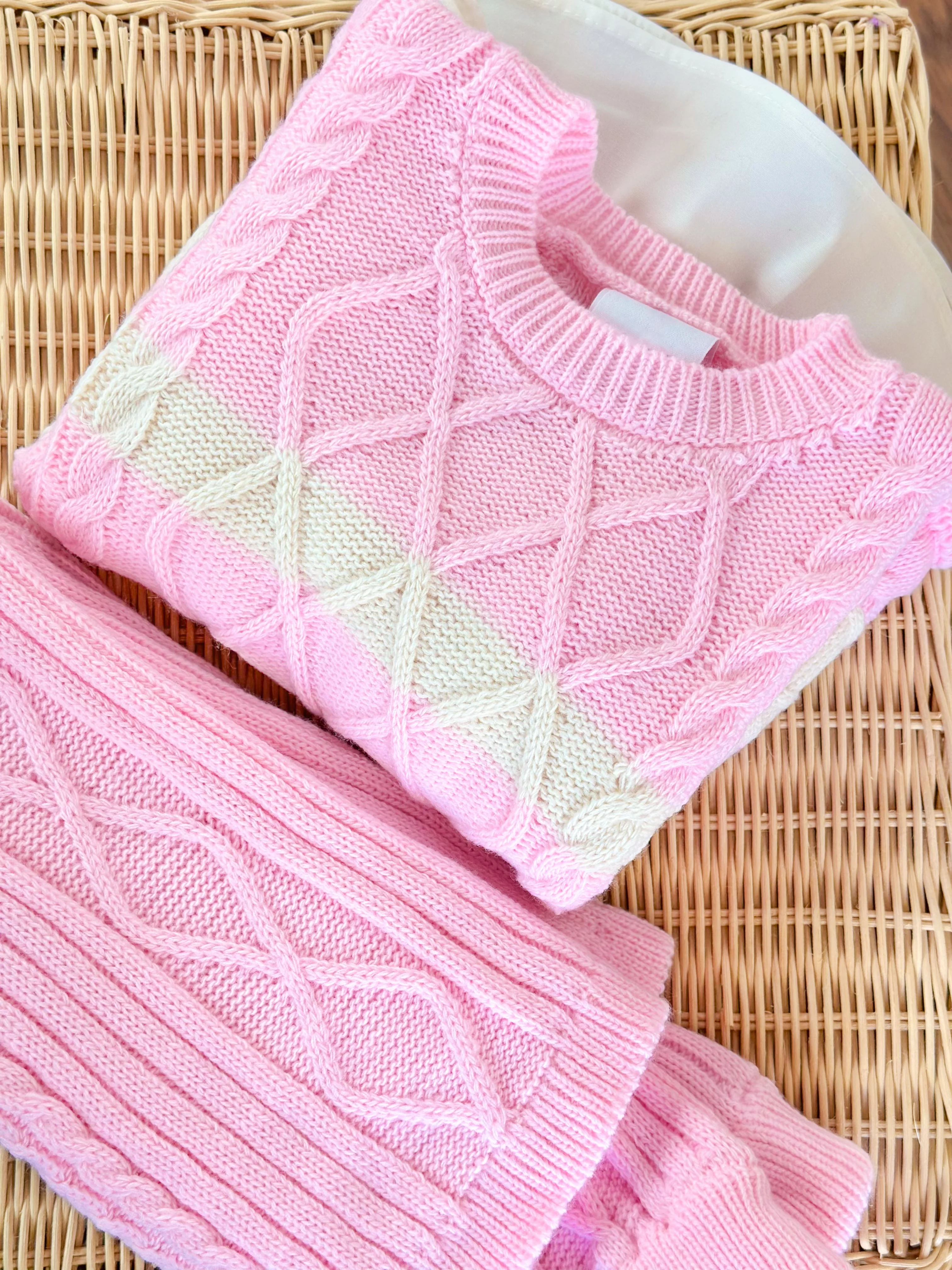 PINKY ANGEL Gömlek Detaylı Triko ve Triko Pantolon