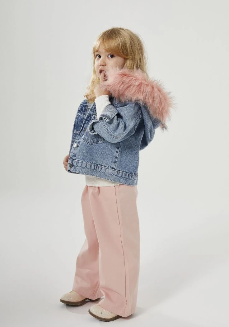 Kürk Detaylı Kot Ceket