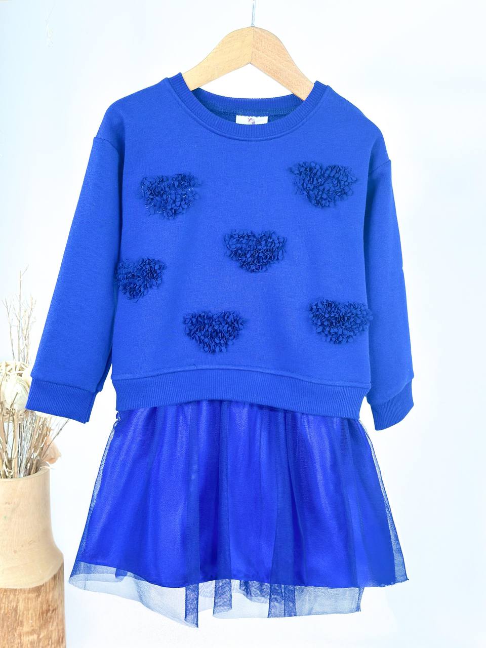 Love is Love Mavi Sweatshirt Elbise