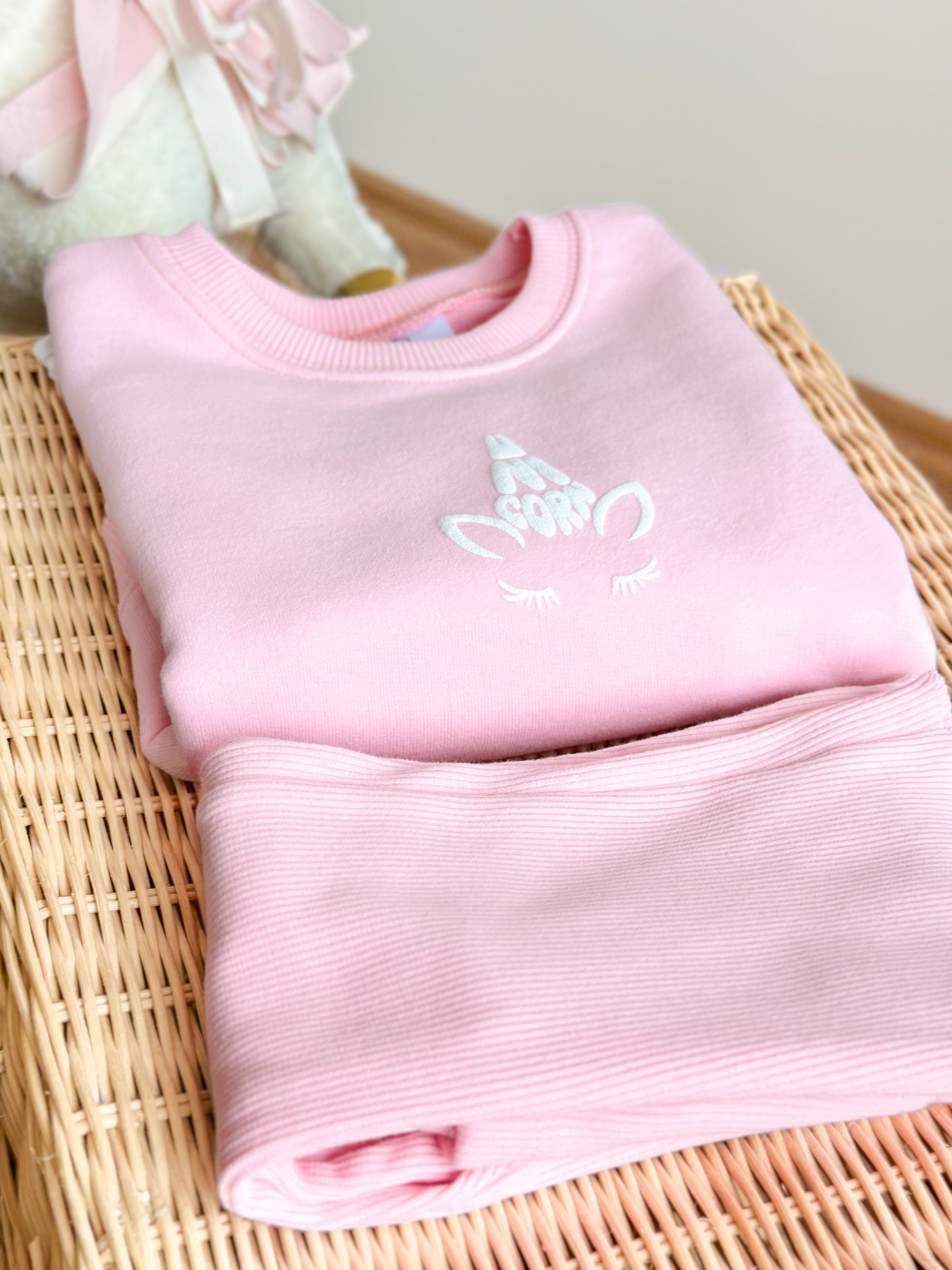 PINKY FLOWER Gömlek Detaylı Sweatshirt ve İspanyol Paça Tayt Takım 