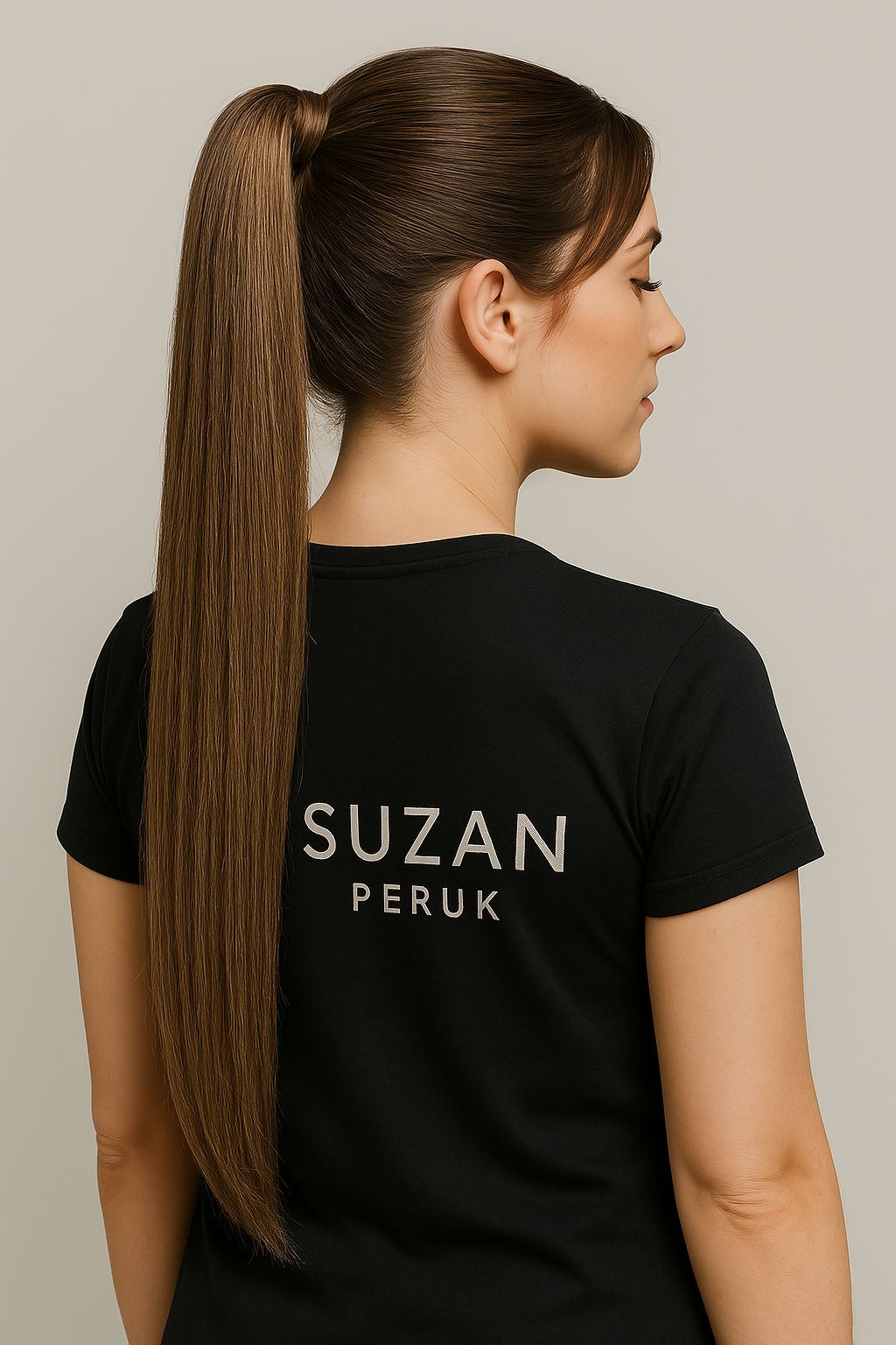 Gerçek saç Bağcıklı cırtlı boyanabilir fönlenebilir At kuyruğu Renk seçenekli